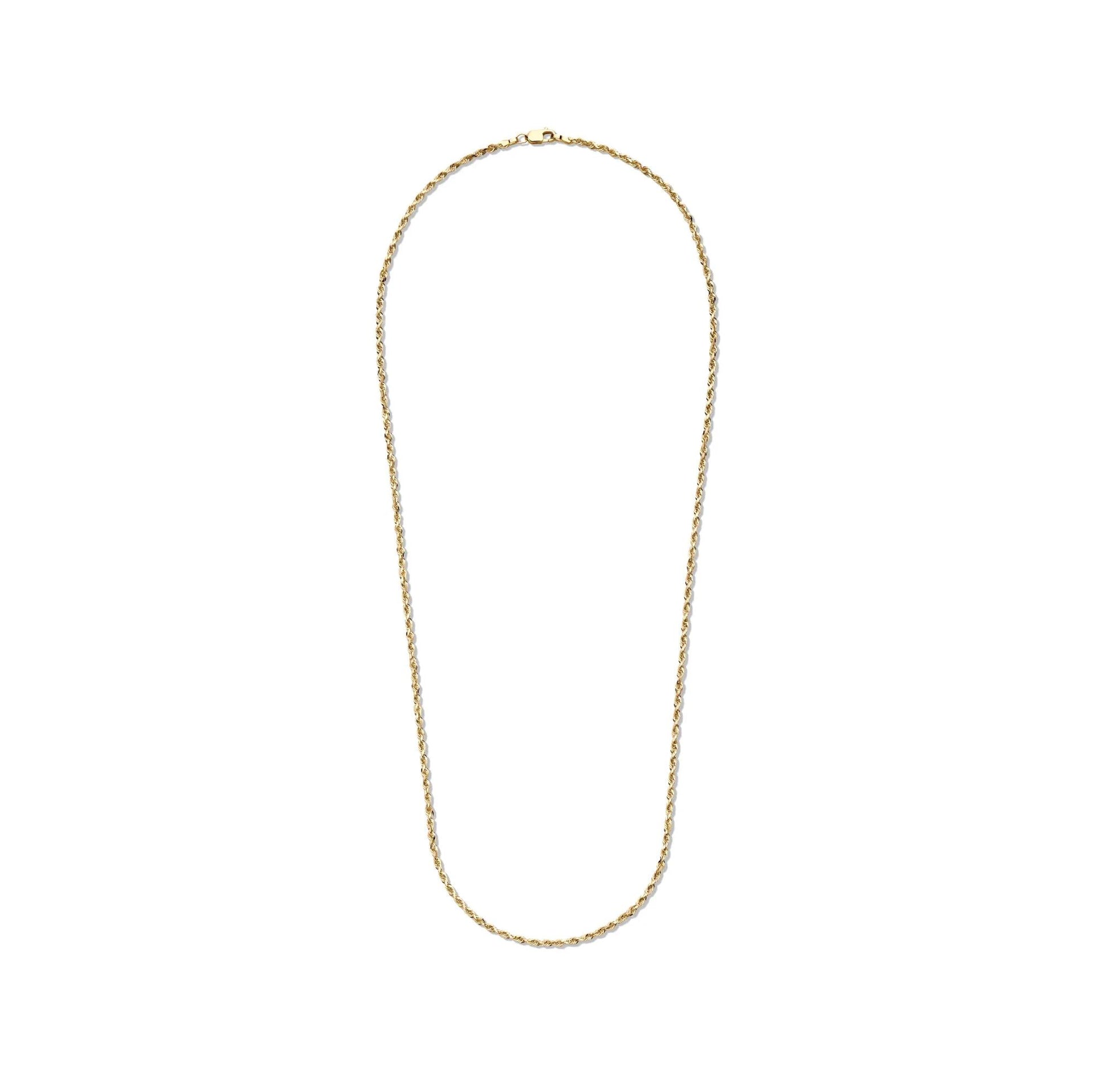 Solid Rope Chain 14K Yellow Gold Necklace Size 20"