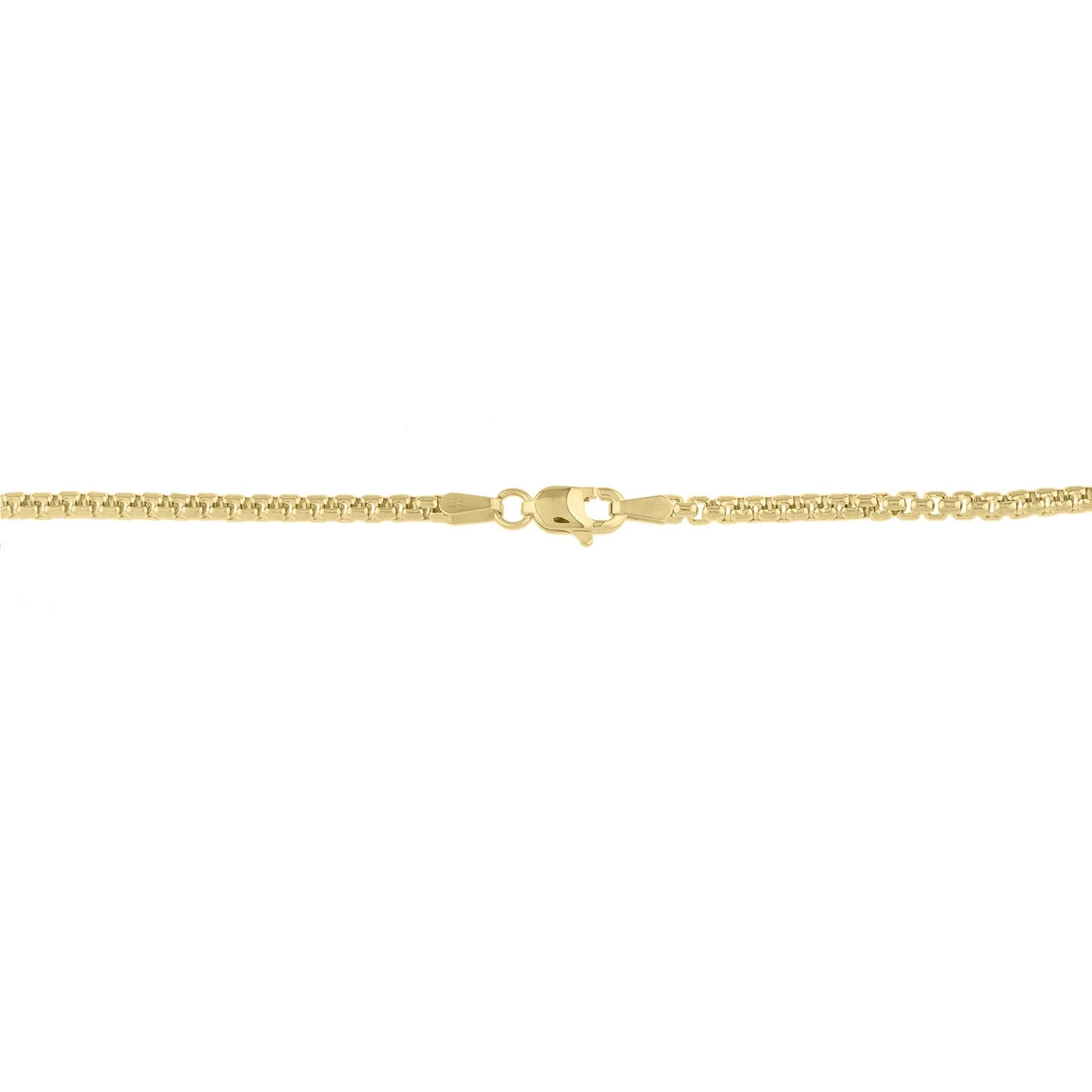 Solid Box Chain 14K Yellow Gold Necklace Size 20"