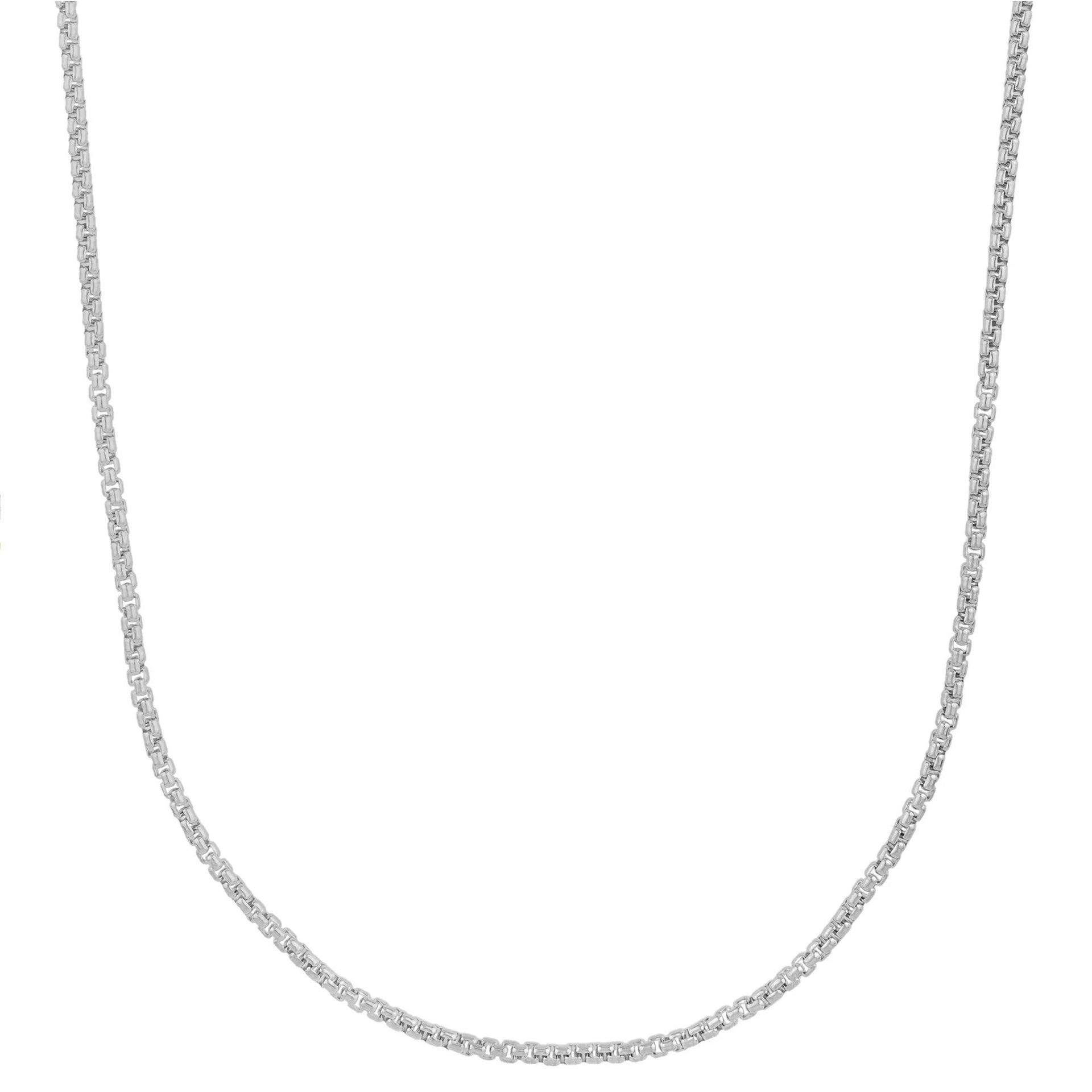 Solid Round Rope Chain 14K White Gold Necklace Size 24"