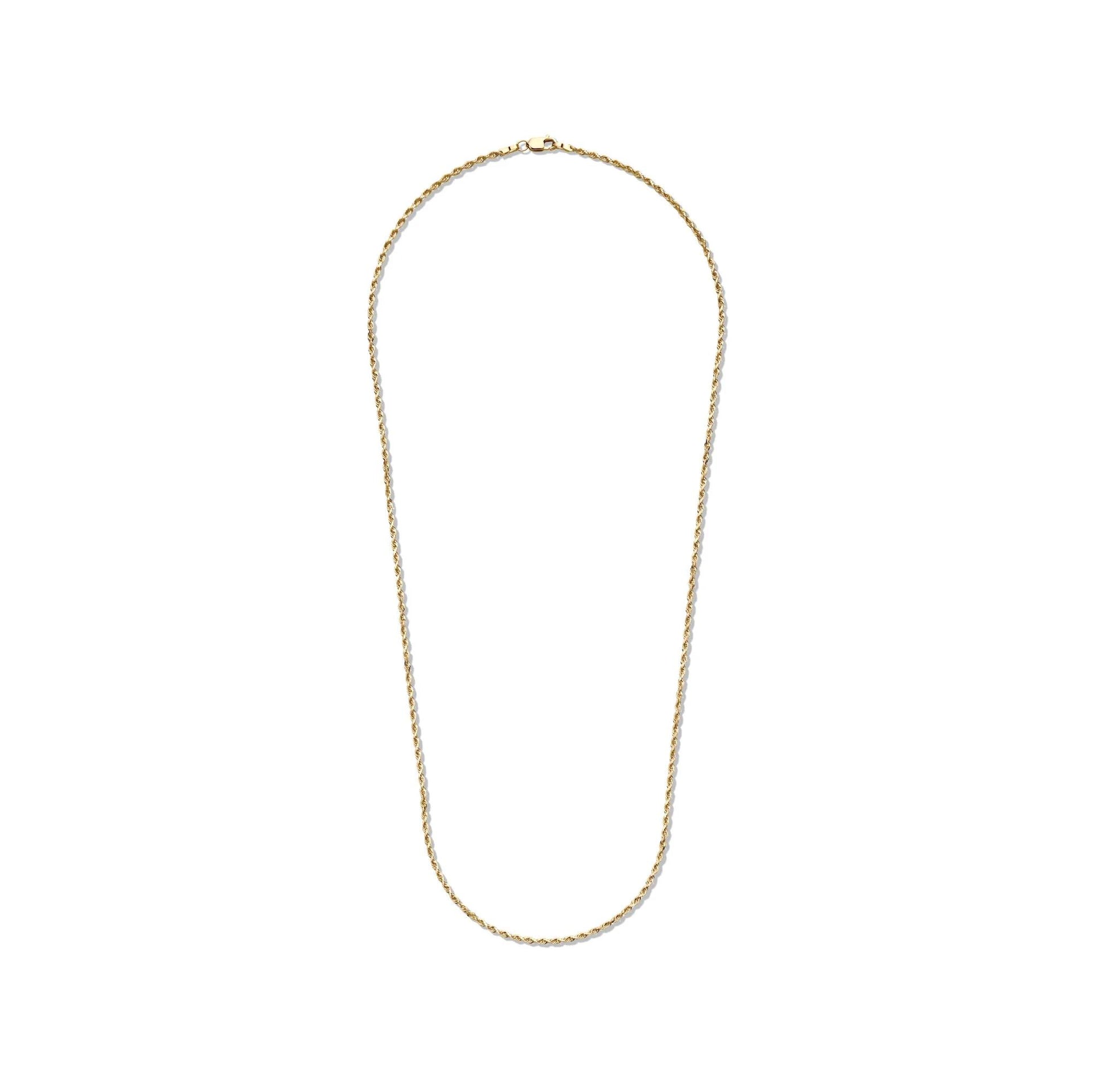 Glitter Rope Chain 14K Yellow Gold Necklace Size 20"