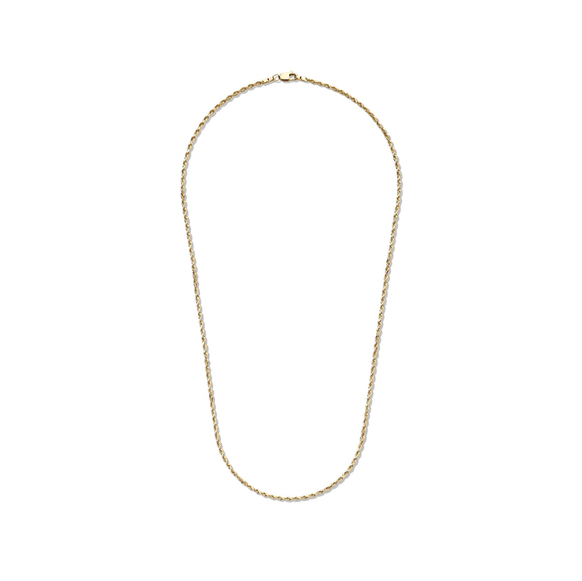 Solid Rope Chain 14K Yellow Gold Necklace Size 18"