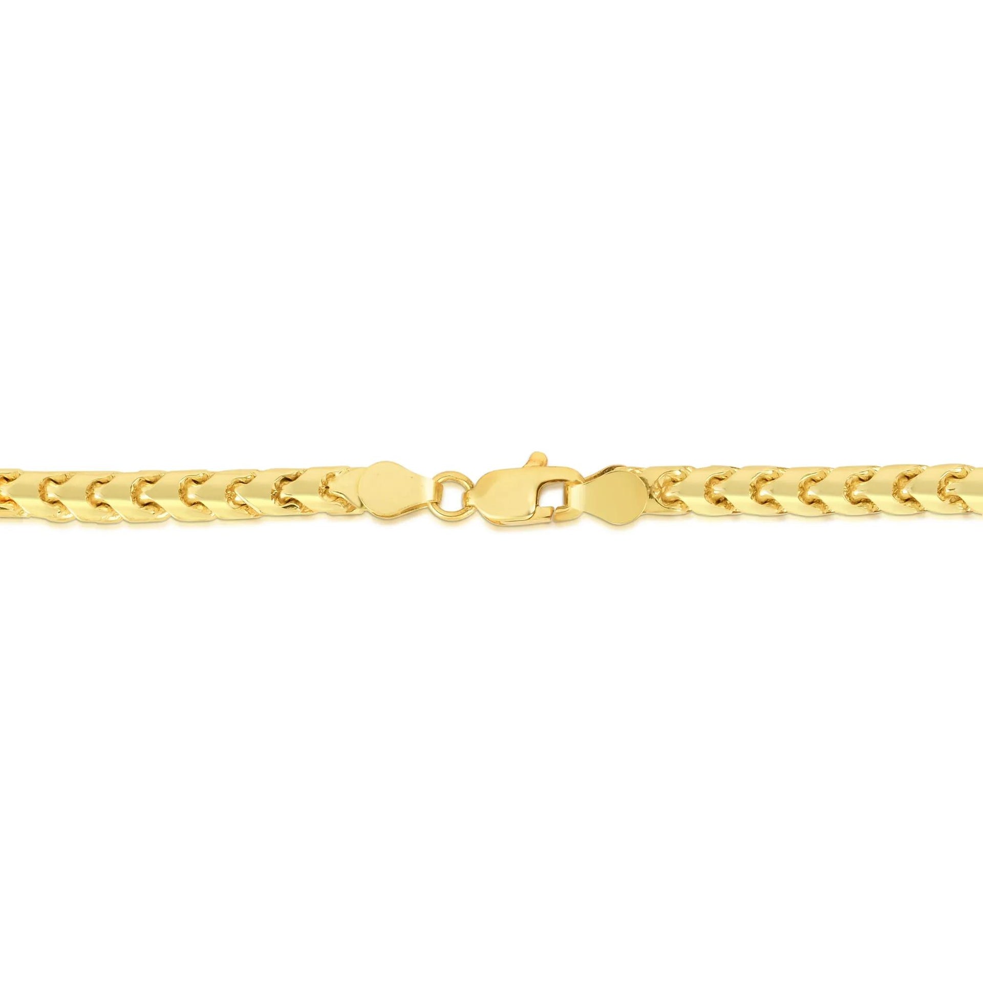 Solid Round Franco Link Chain 14K Yellow Gold Necklace Size 24"