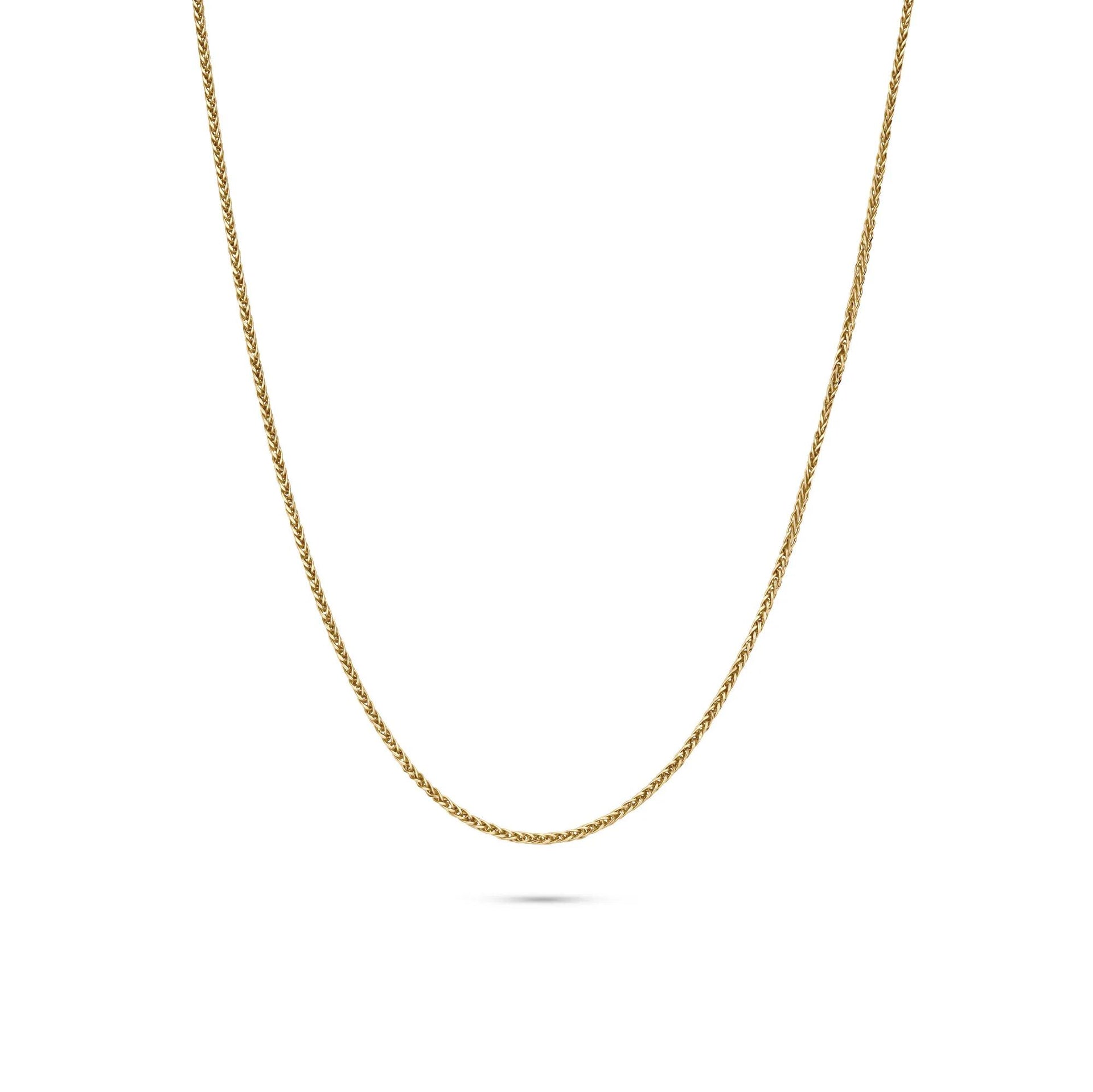Square Dimensional Chain 14K Yellow Gold Necklace Size 20"