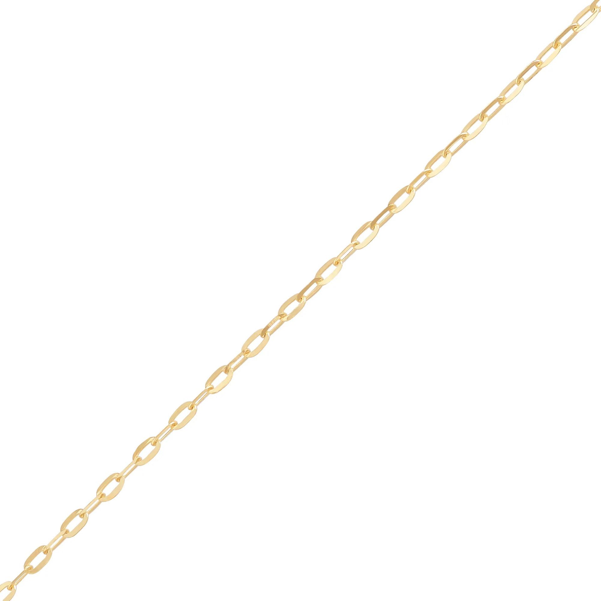 Squared Rolo Chain 14K Yellow Gold Necklace Size 18"