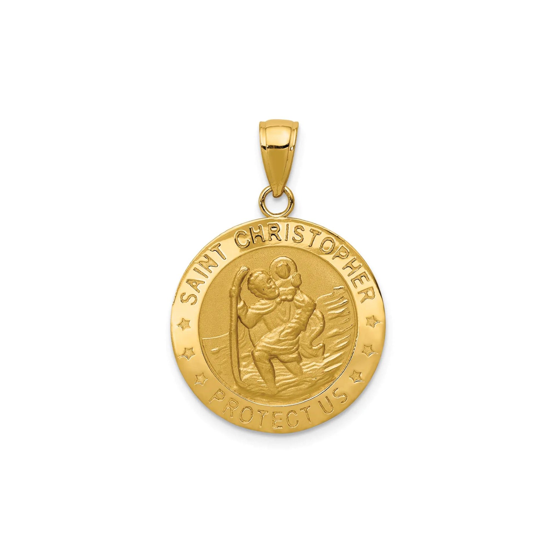 St. Christopher Medal Charm 14K Yellow Gold