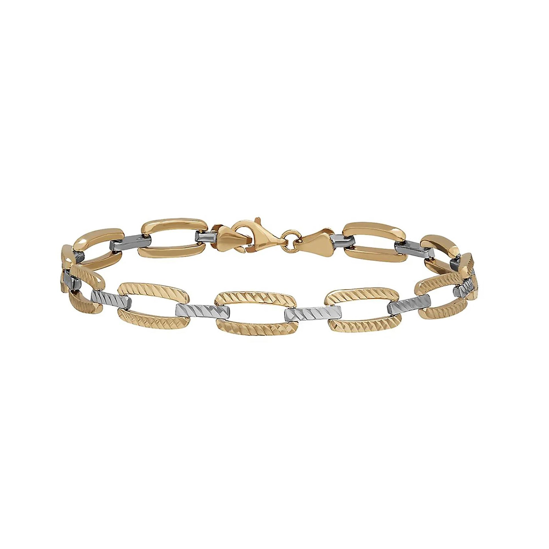 Stampato Bracelet 14K Yellow & White Gold Size 7.5"