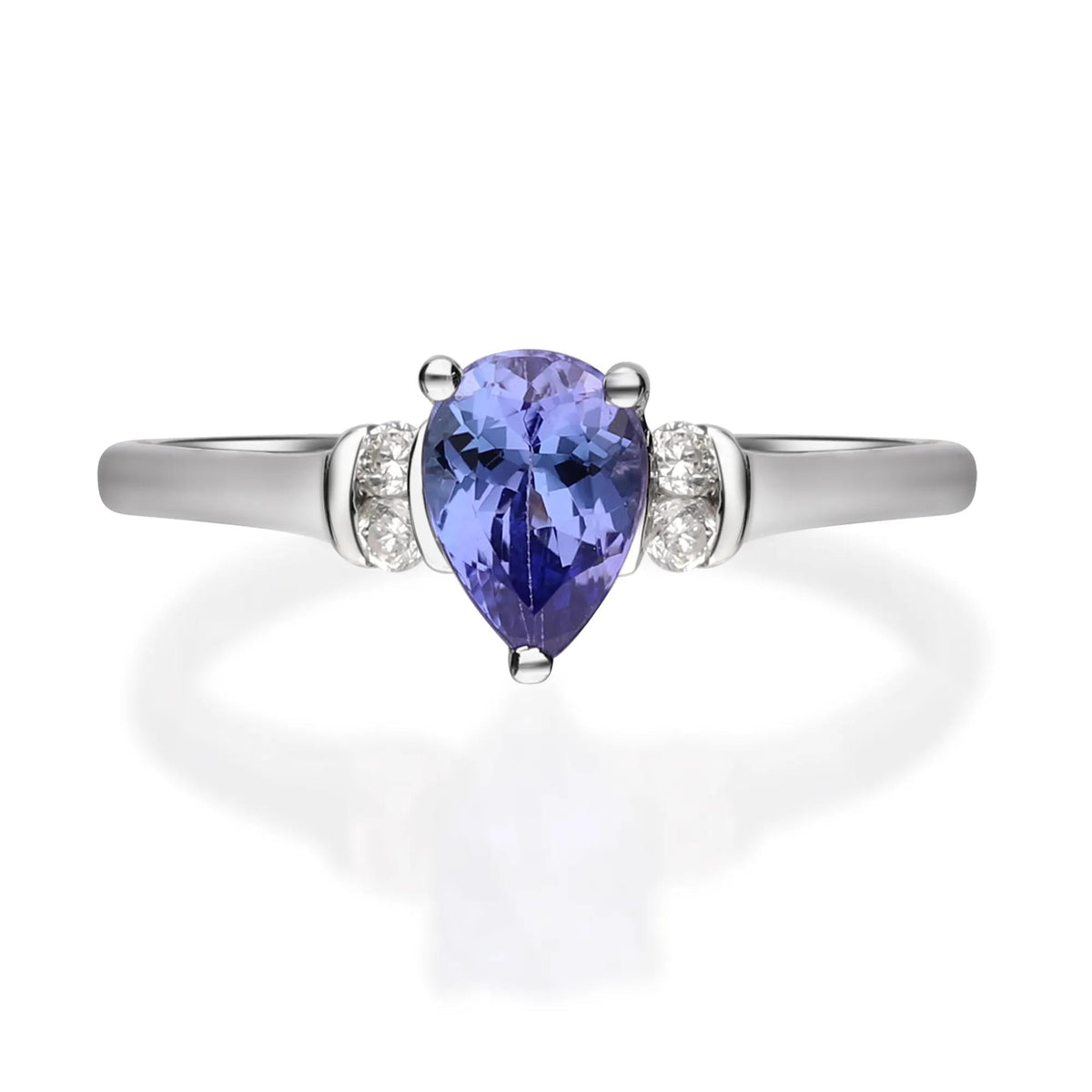 1/10 CT. Tw. Tanzanite and Diamond Ring 10K White Gold Size 6 2mm