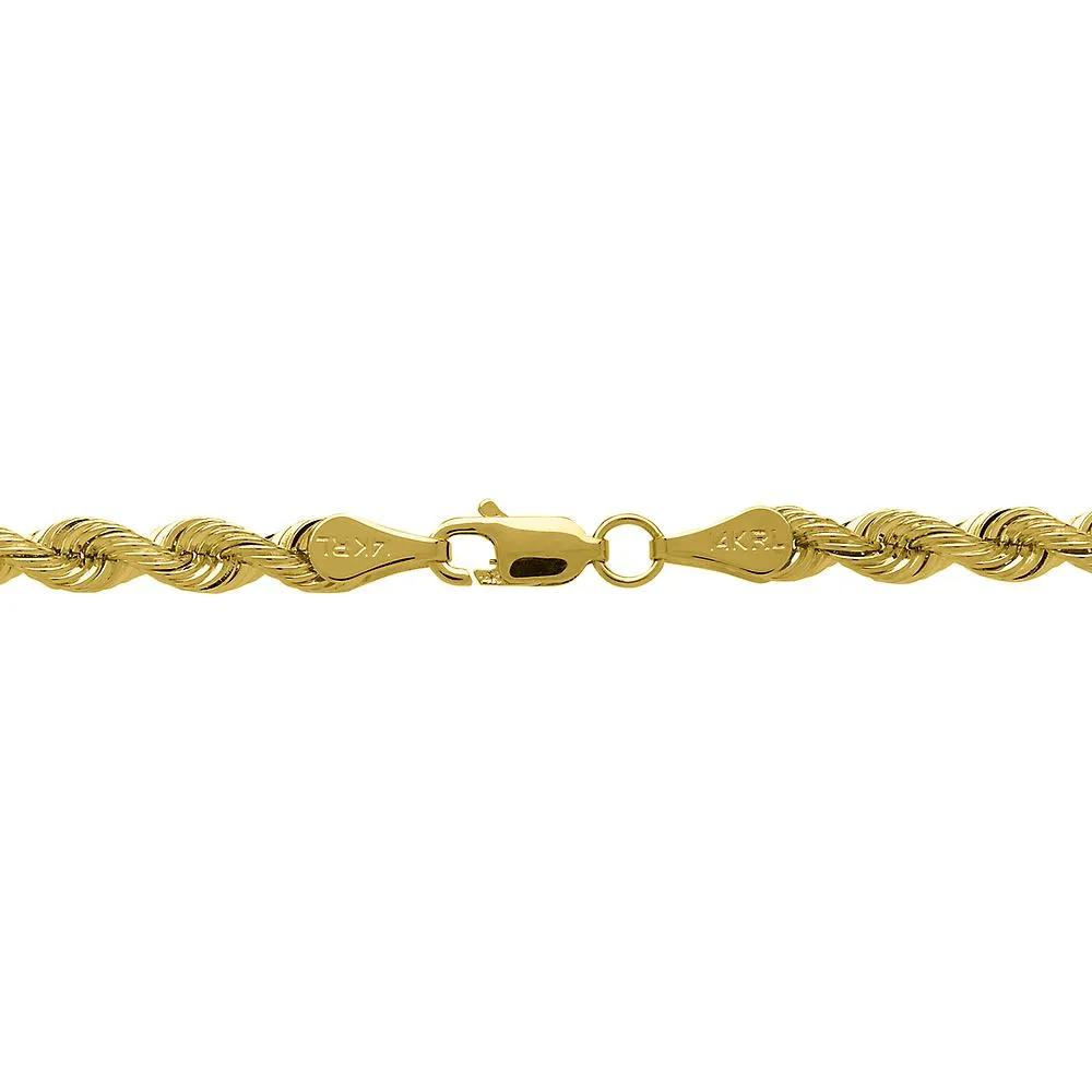 Twist Rope Chain 14K Yellow Gold Necklace Size 24"