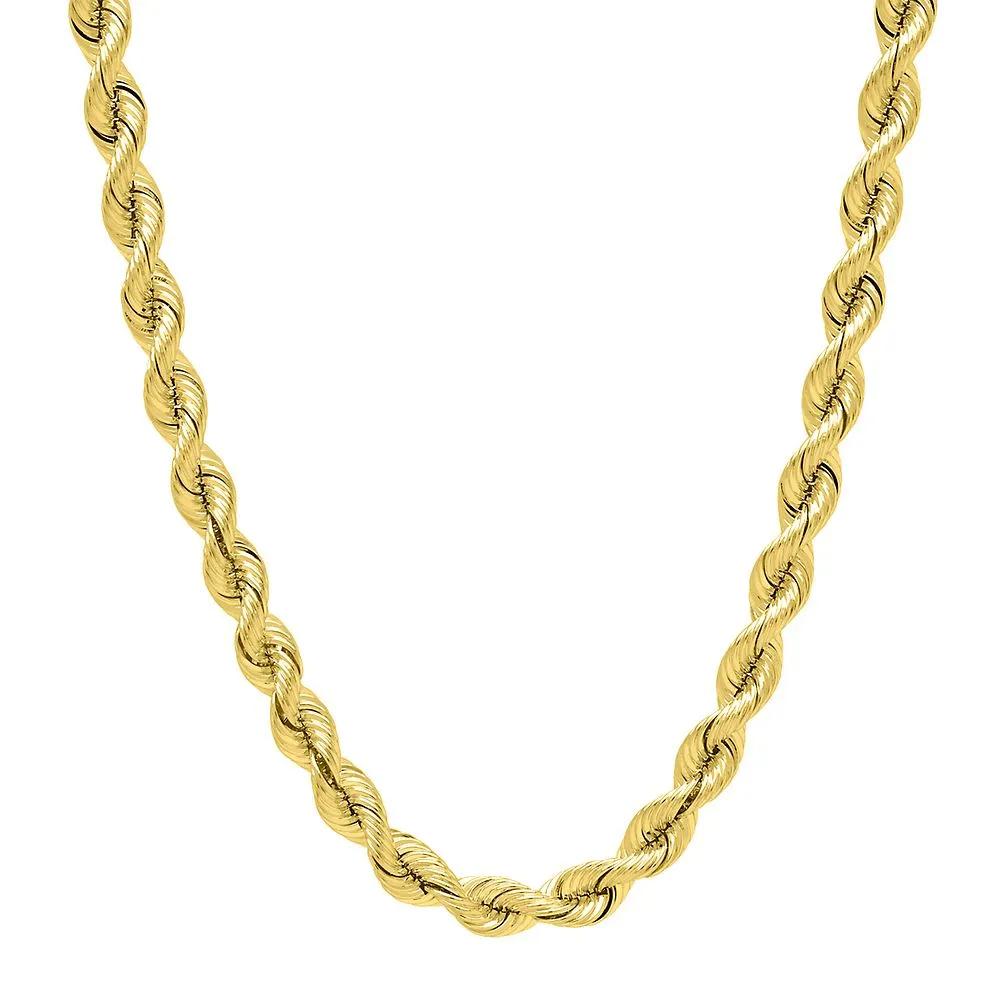 Twist Rope Chain 14K Yellow Gold Necklace Size 24"