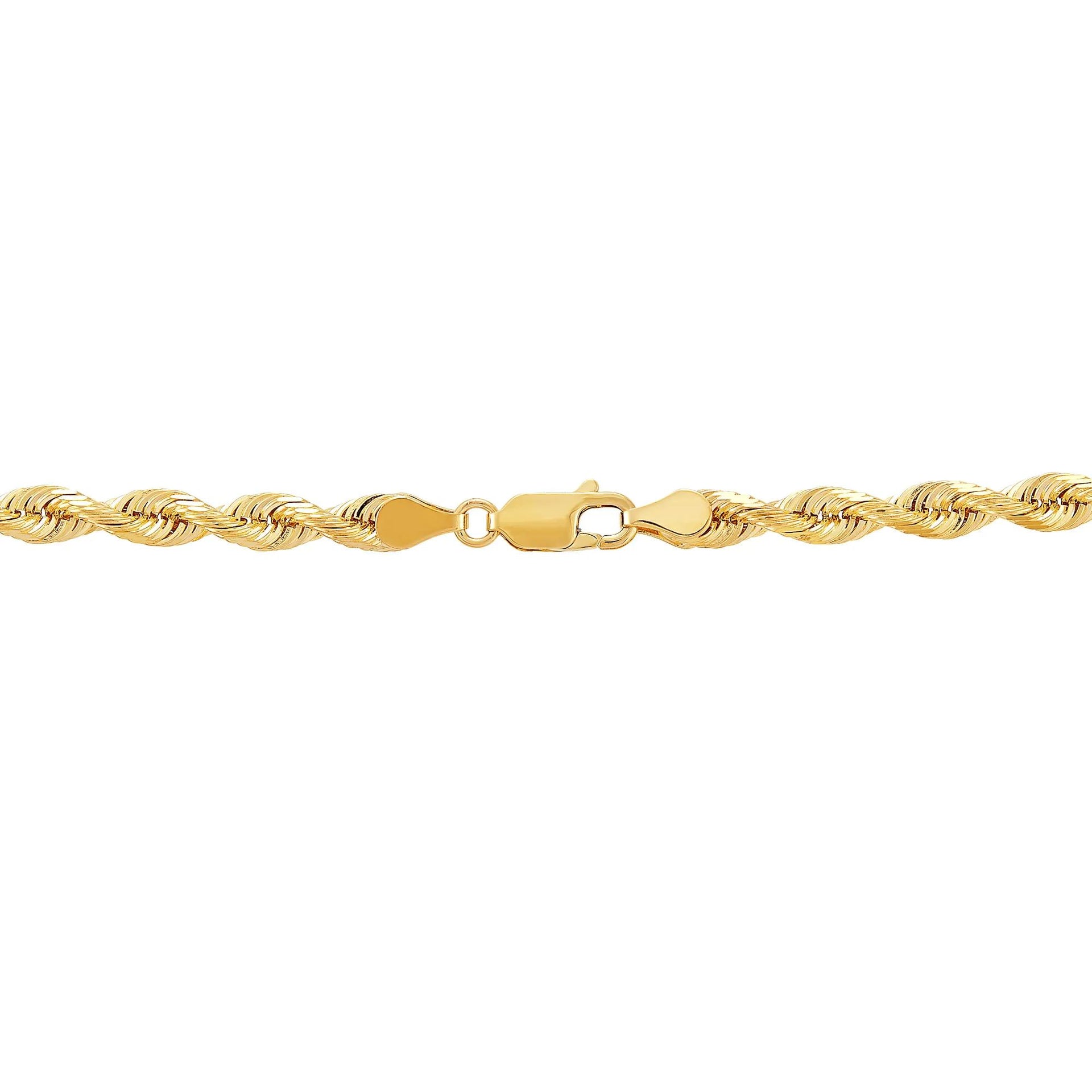 Silk Rope Chain 14K Yellow Gold Necklace Size 22"