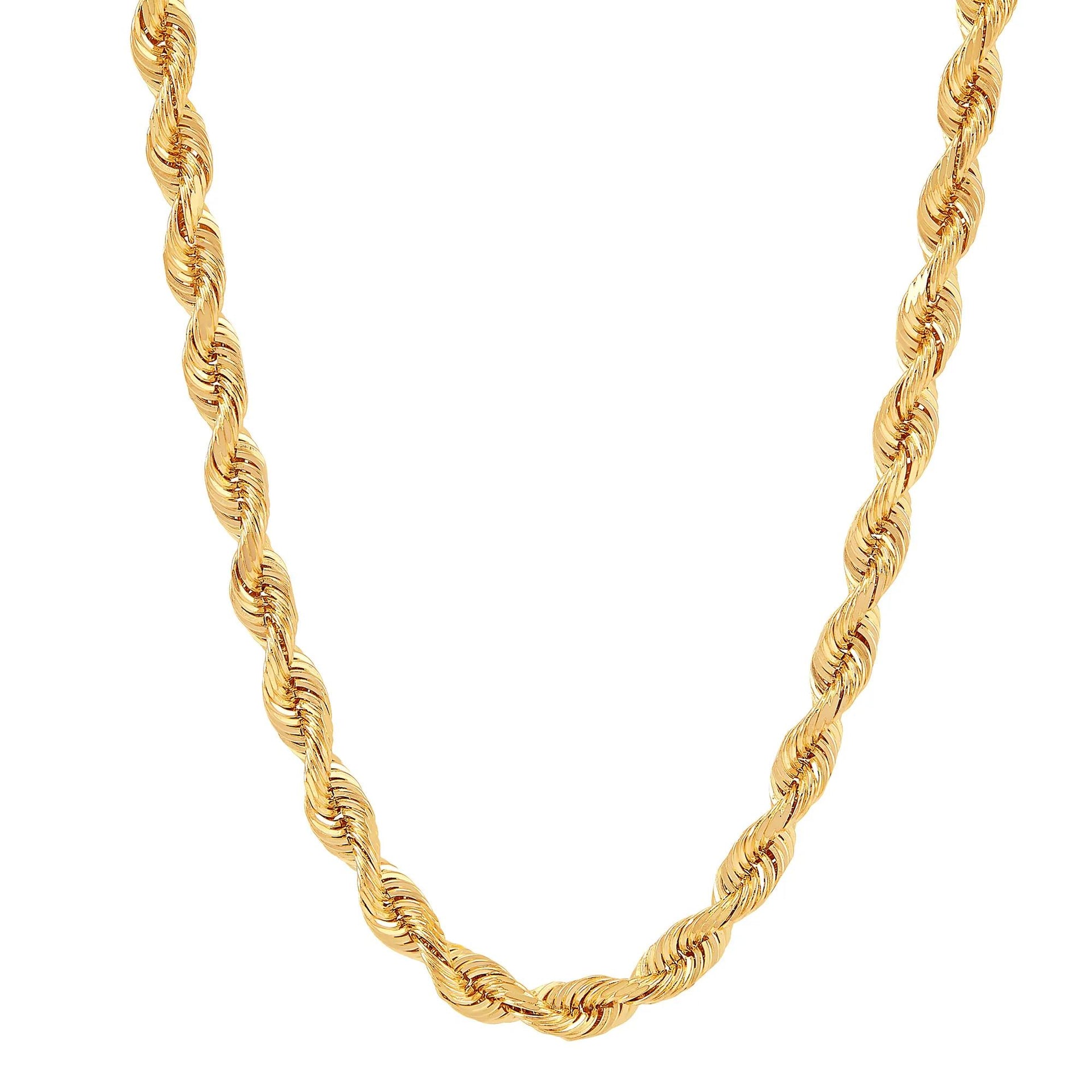 Silk Rope Chain 14K Yellow Gold Necklace Size 22"