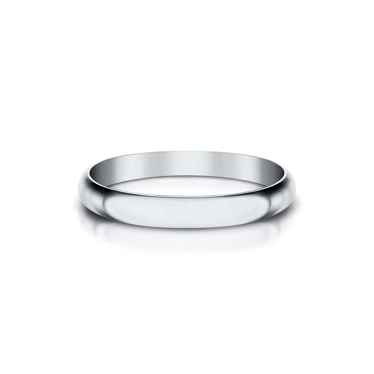 Wedding Band Ring Platinum White Size 4 2mm