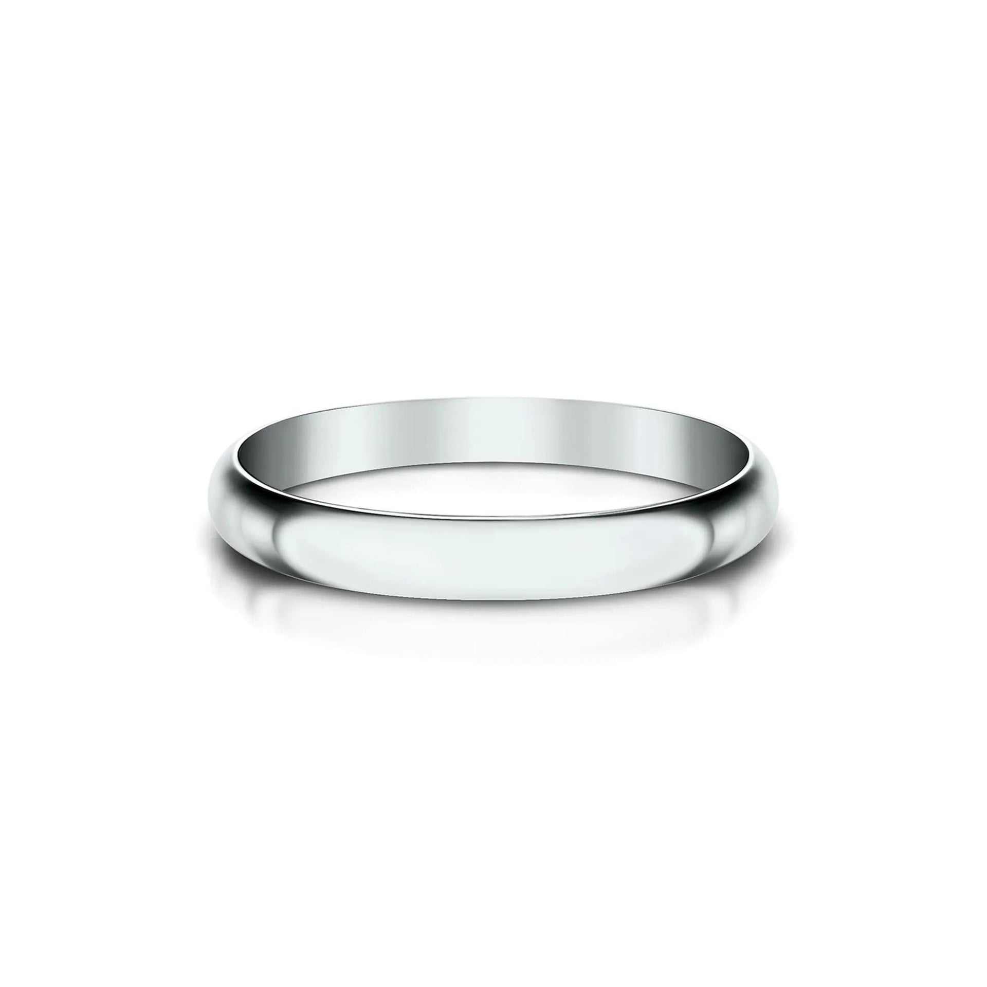 Wedding Band Ring 10K White Gold Size 12.5 2mm