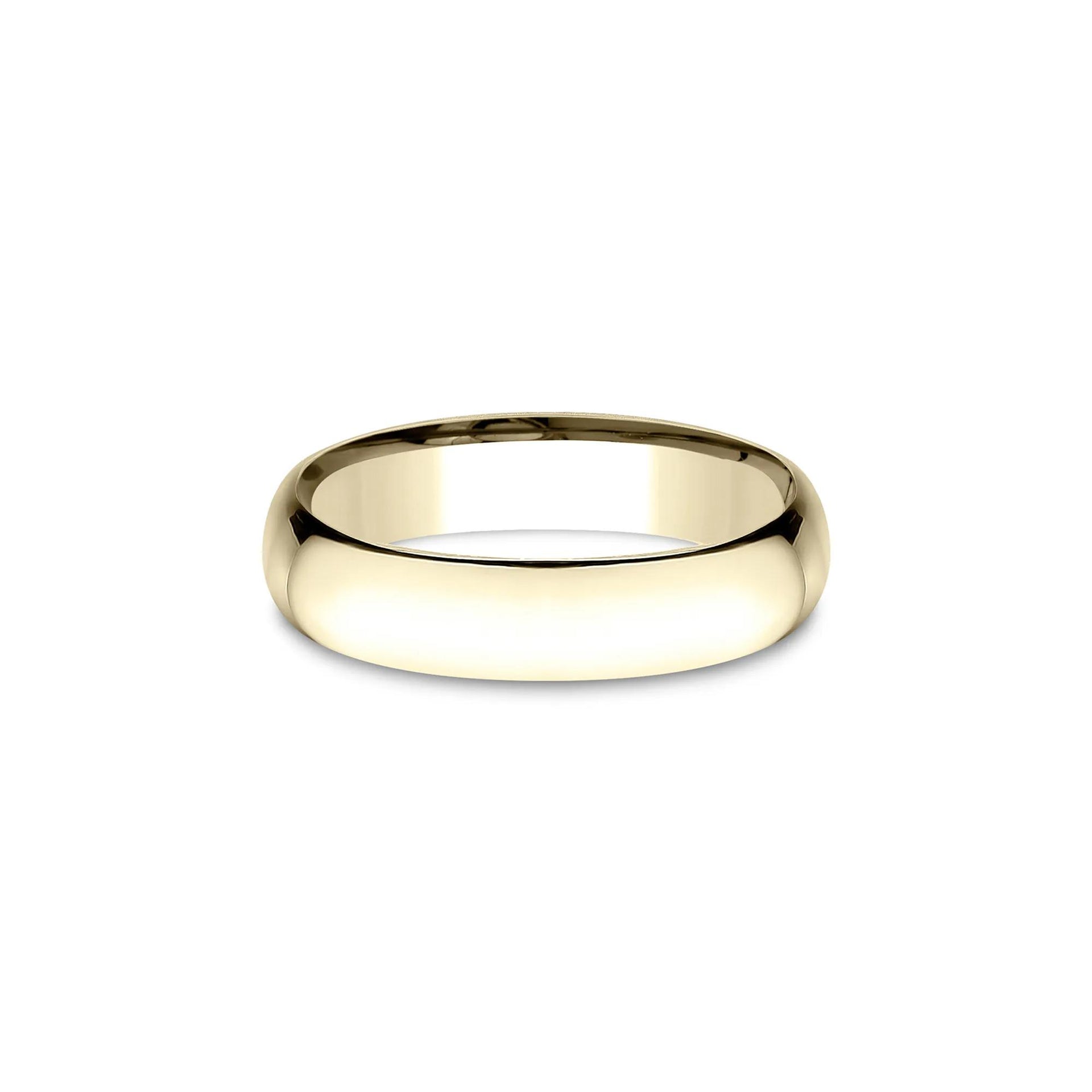 Wedding Band Ring 14K Yellow Gold Size 4 5mm
