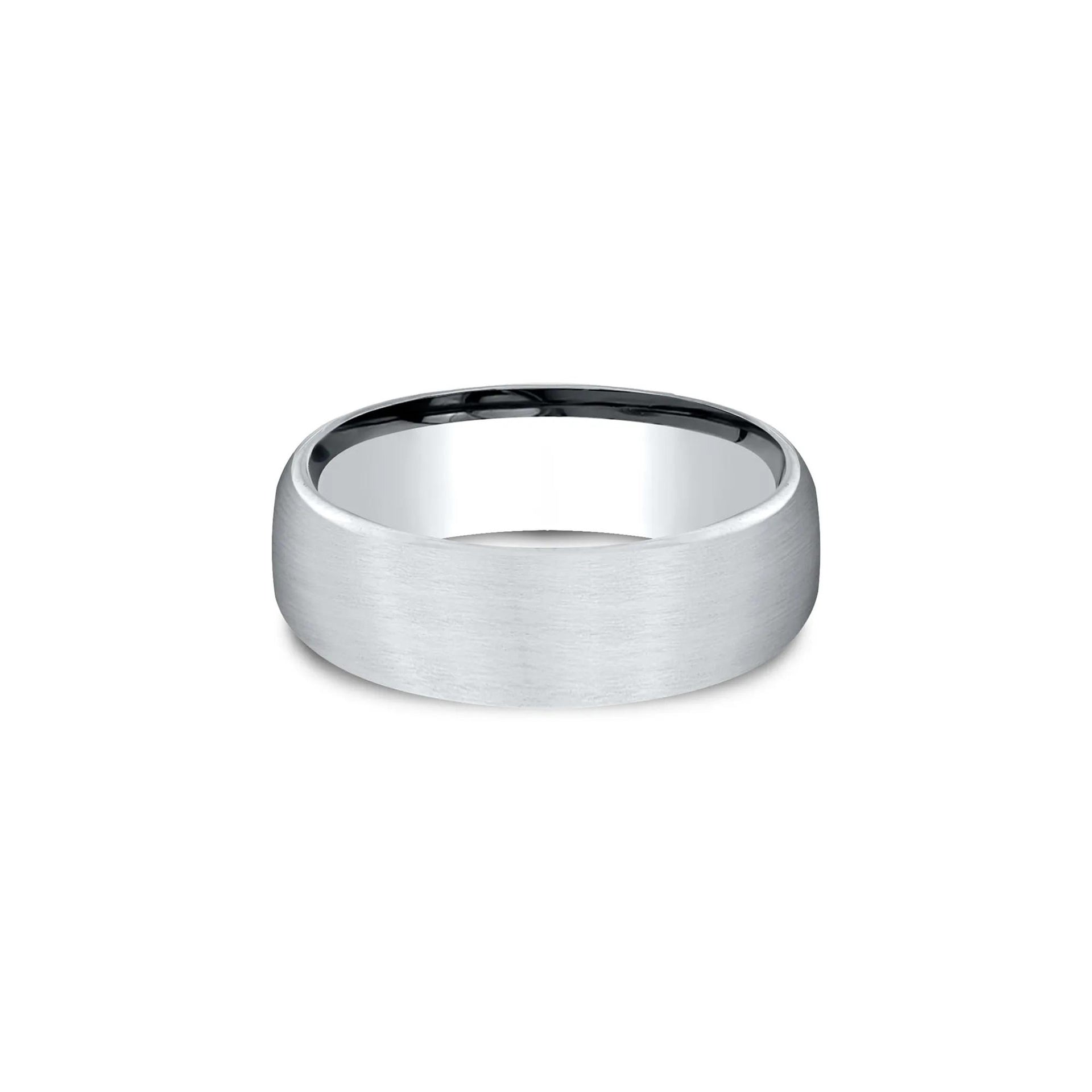 Wedding Band Ring Platinum 7.5 MM White Size 4.5 7.5mm