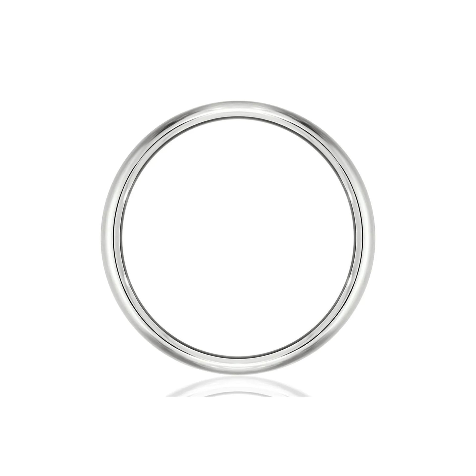 Wedding Band Ring 14K White Gold Size 4 6.5mm