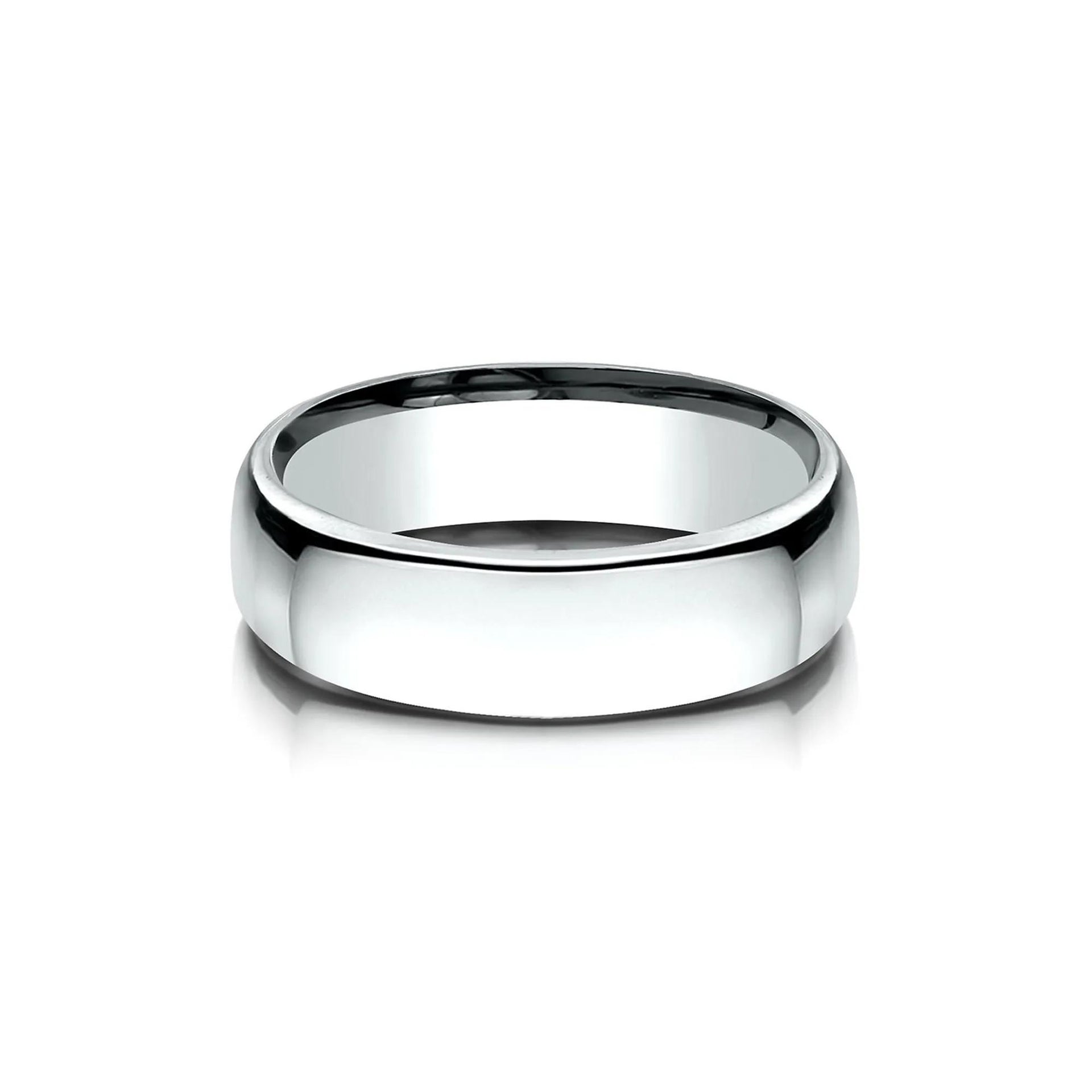 Wedding Band Ring 14K White Gold Size 4 6.5mm