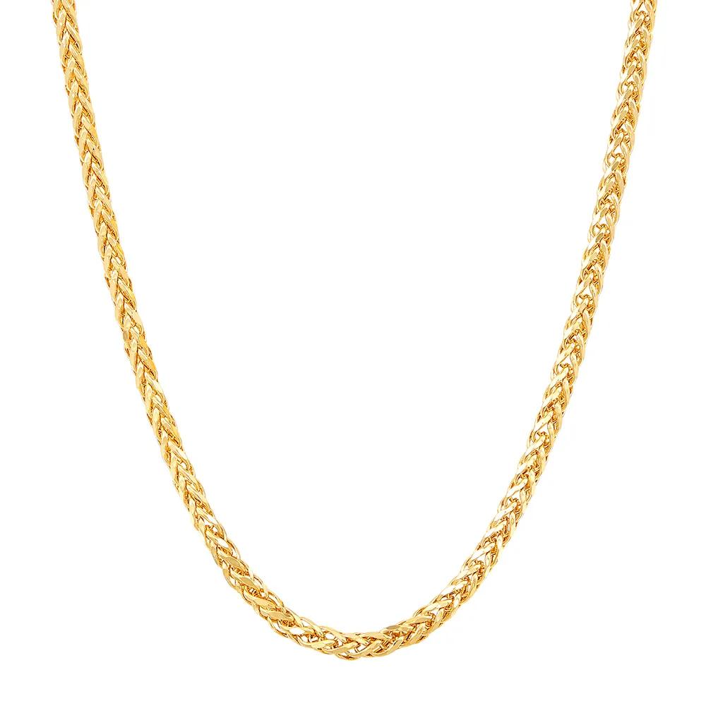 Wheat Chain 14K Yellow Gold Necklace Size 22"