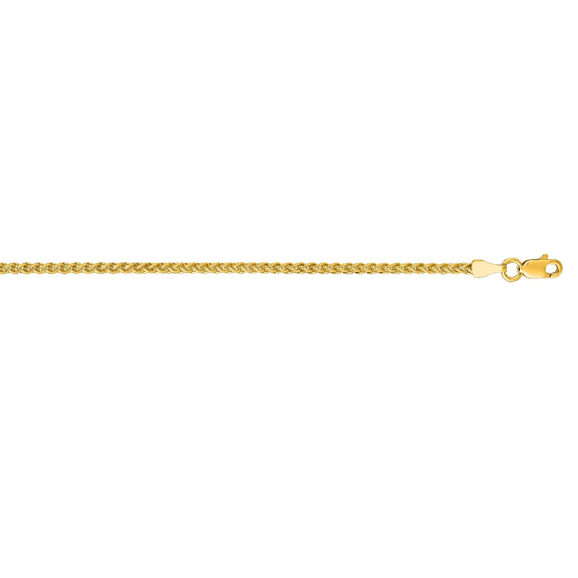 Wheat Chain 14K Yellow Gold. Necklace Size 22"