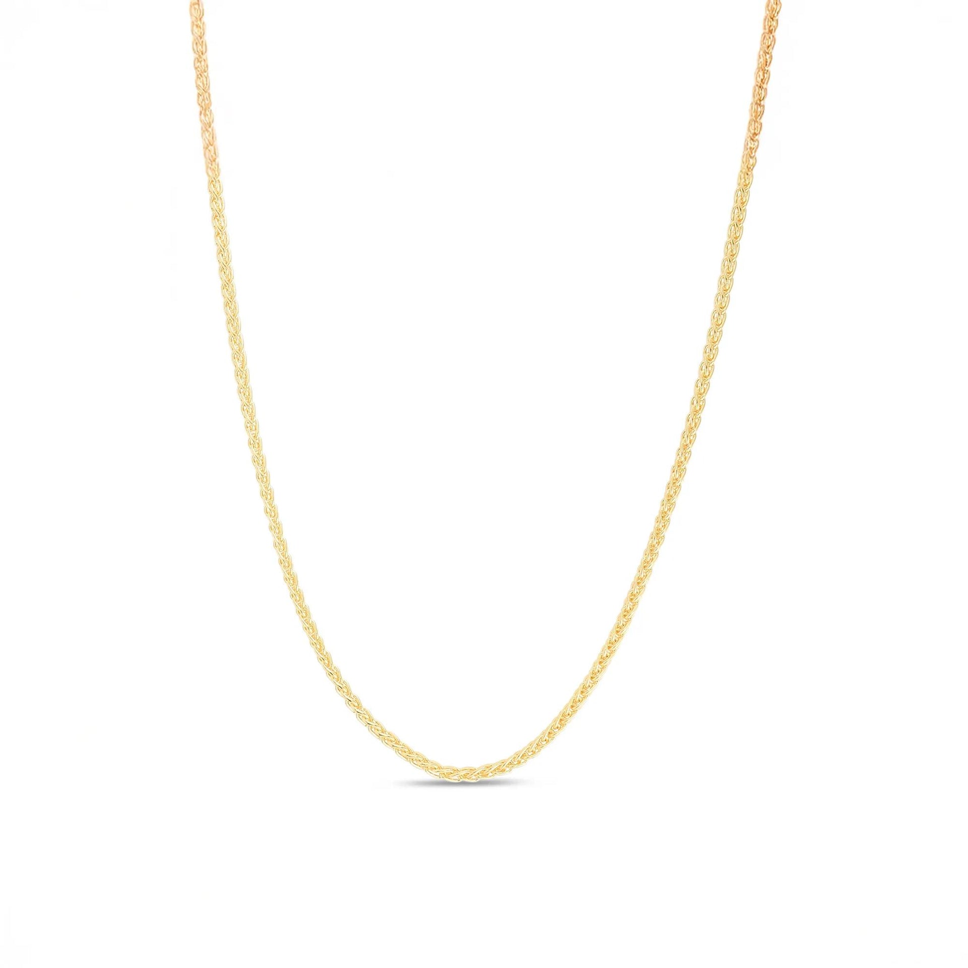 Wheat Chain 14K Yellow Gold. Necklace Size 22"