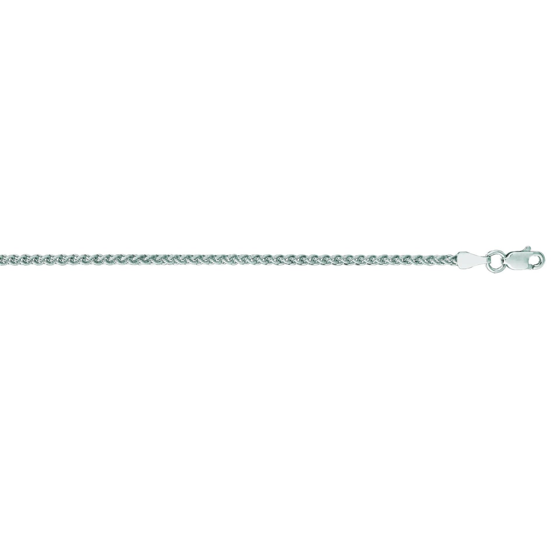 Wheat Chain 14K White Gold Necklace Size 22"