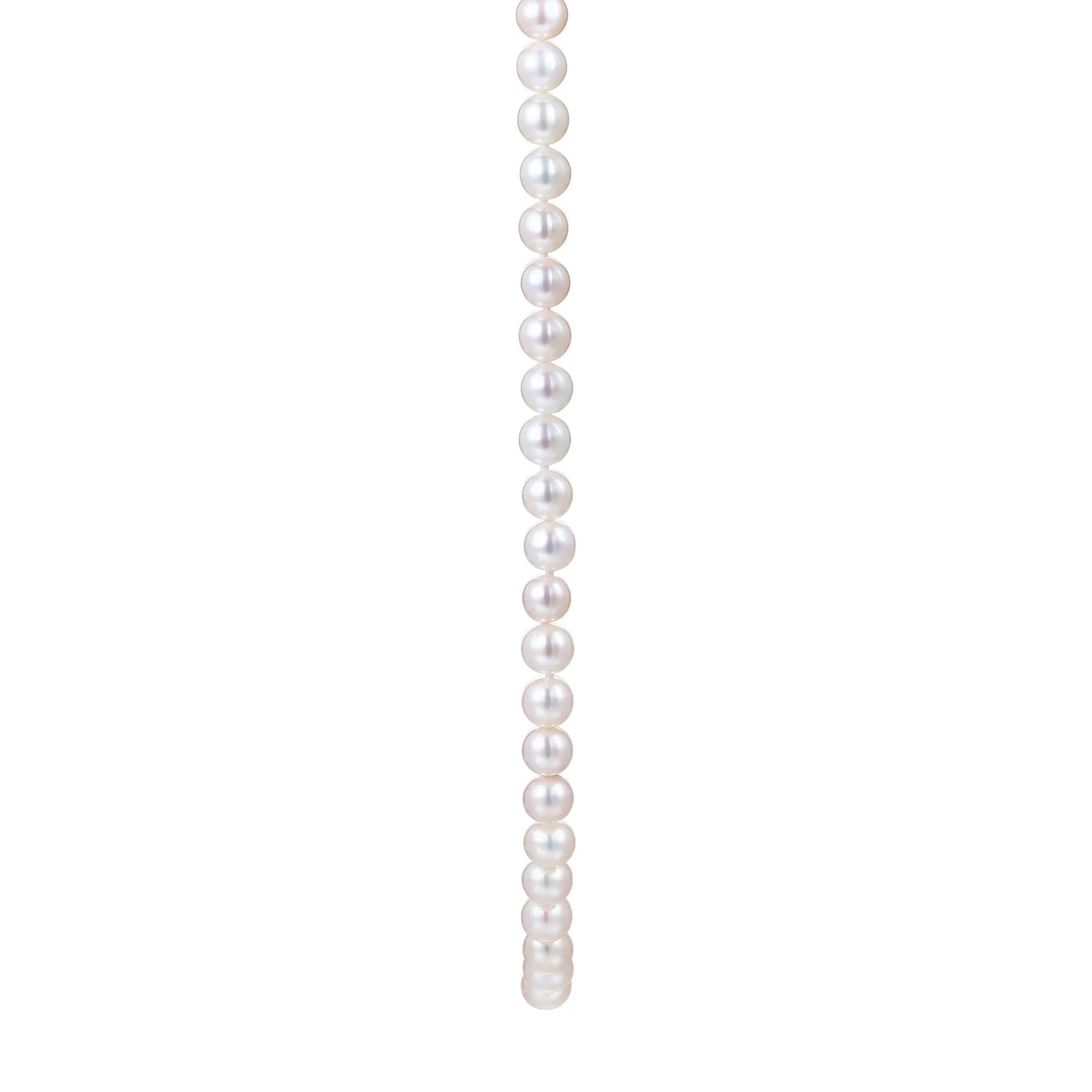 White Freshwater Cultured Pearl Strand Necklace .925 Sterling Silver Size 20"