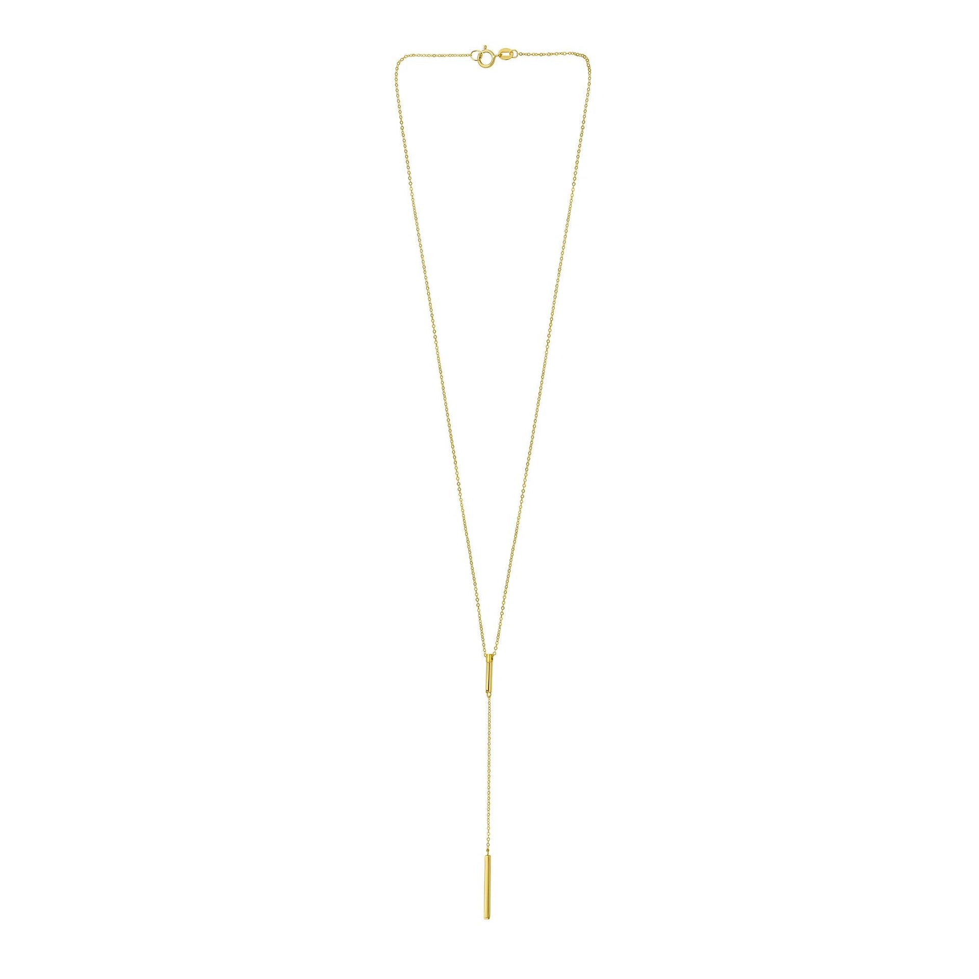 Y Bar Necklace 14K Yellow Gold Size 18"