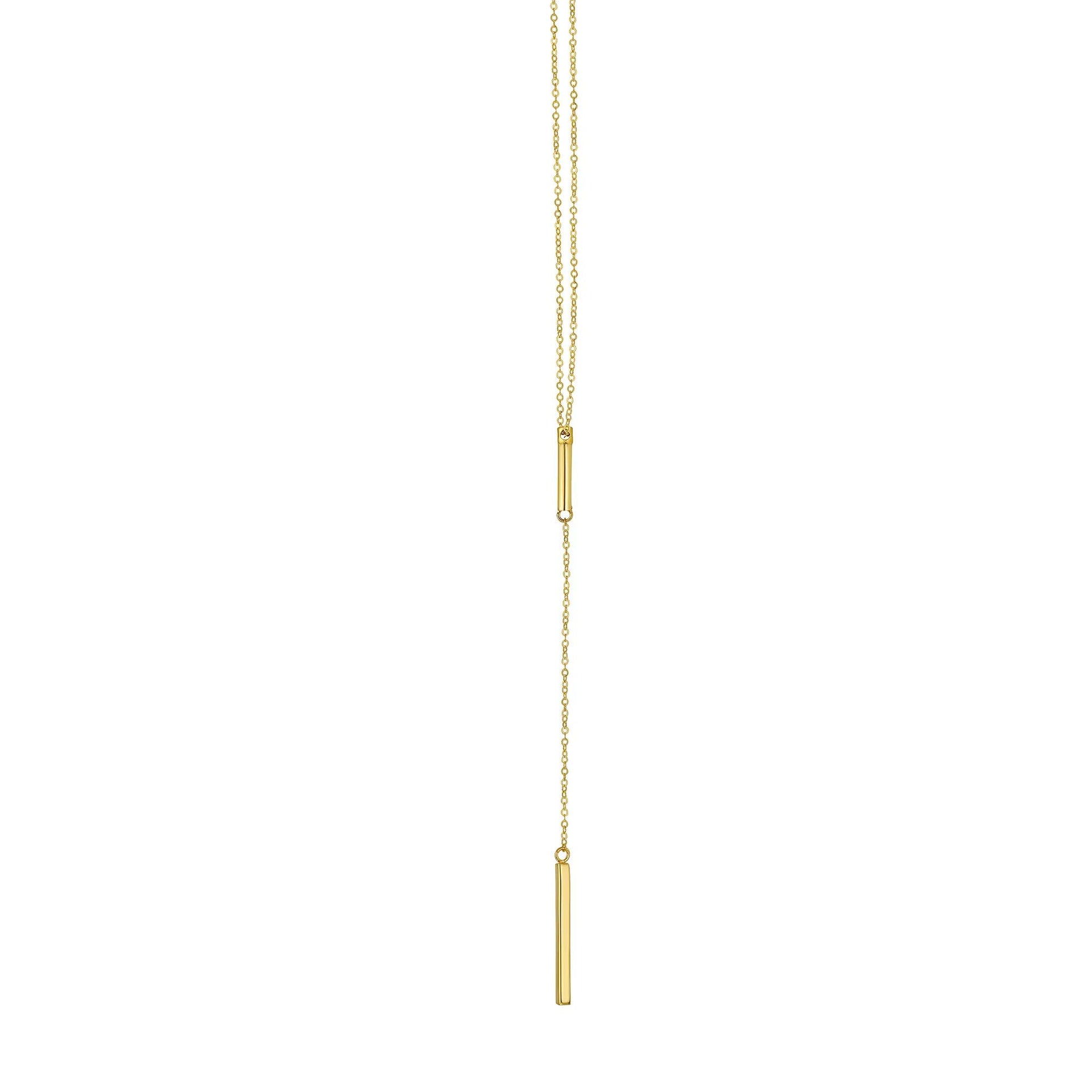 Y Bar Necklace 14K Yellow Gold Size 18"