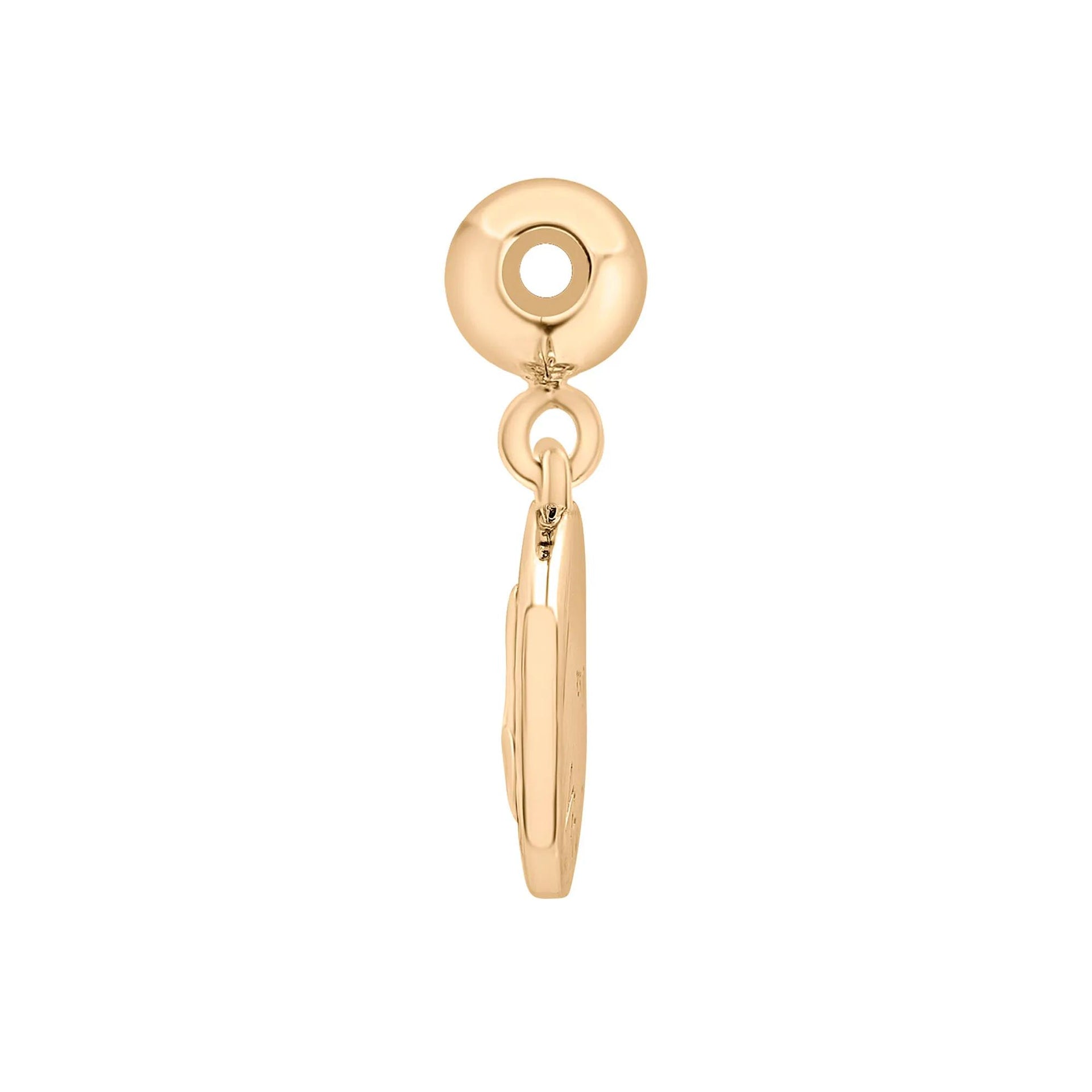 Virgo Zodiac Disc Bead Charm Vermeil Yellow Size 14.00mm