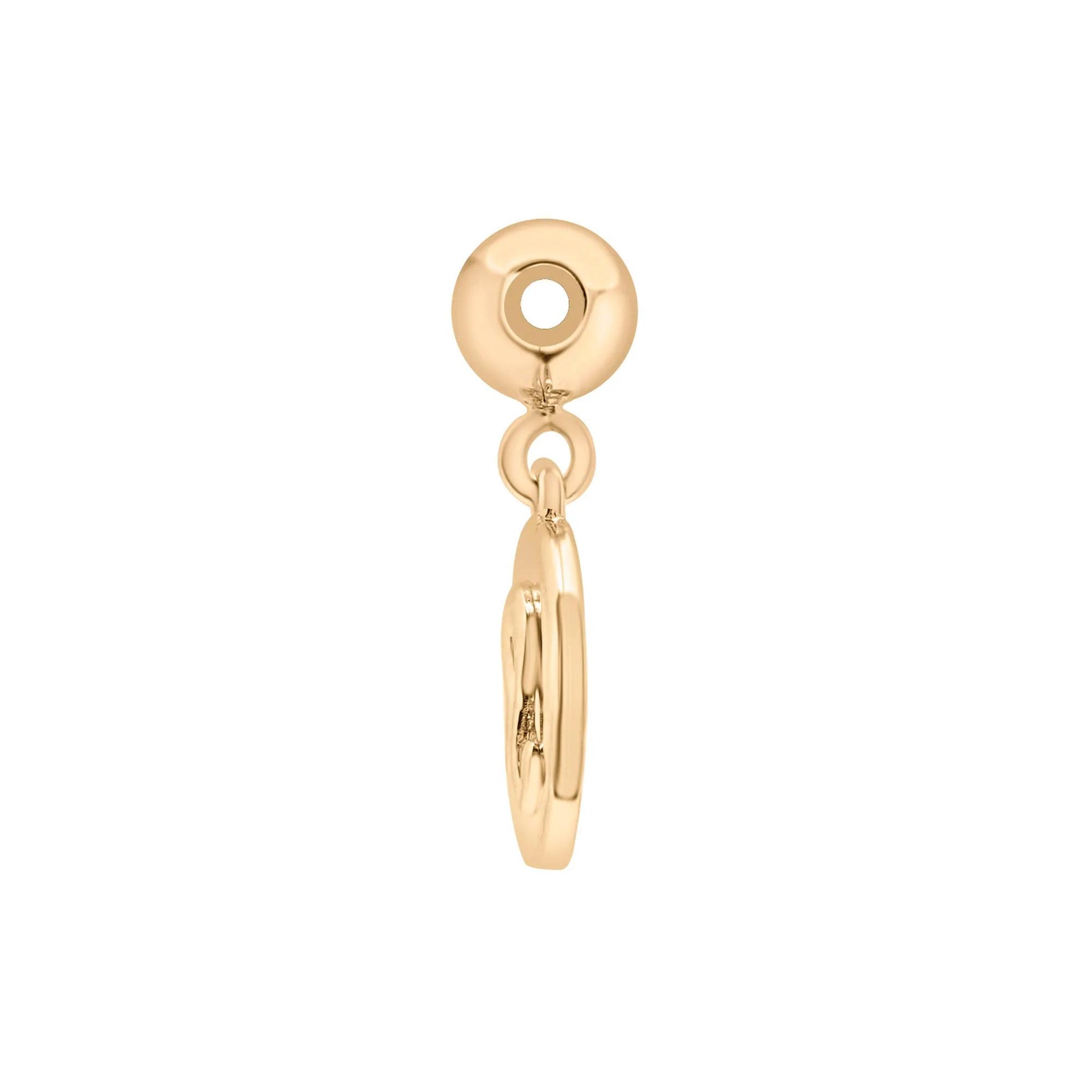 Leo Zodiac Disc Bead Charm Vermeil Yellow Size 14.00mm