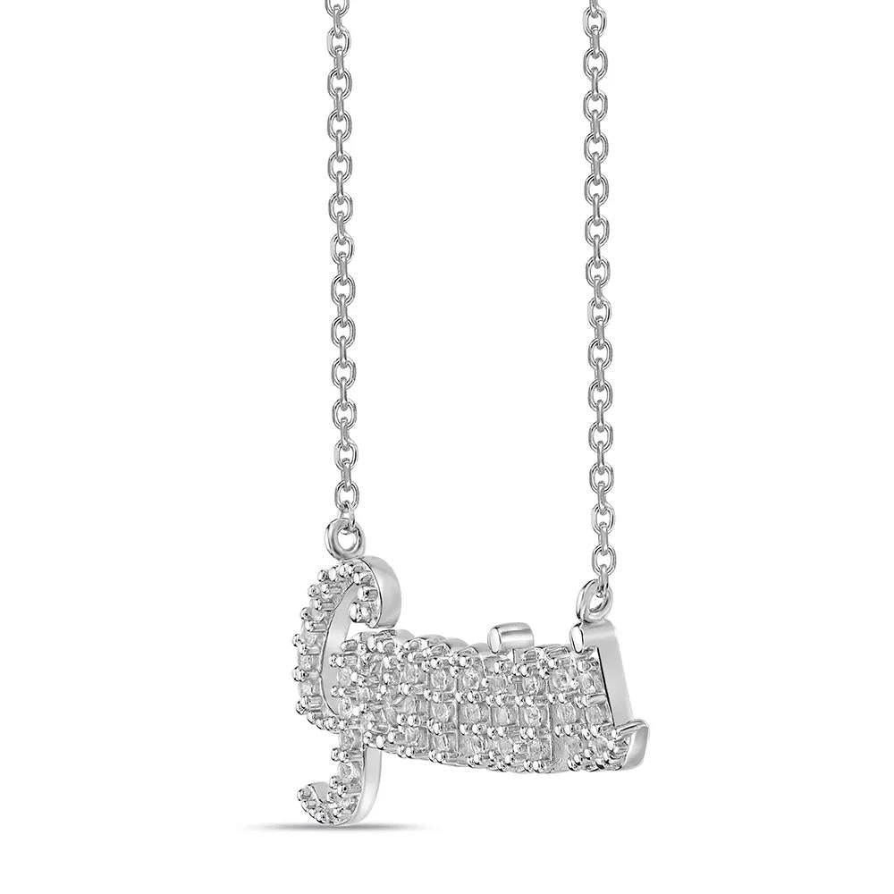 Gemini Lab Created White Sapphire Necklace .925 Sterling Silver Size 20"
