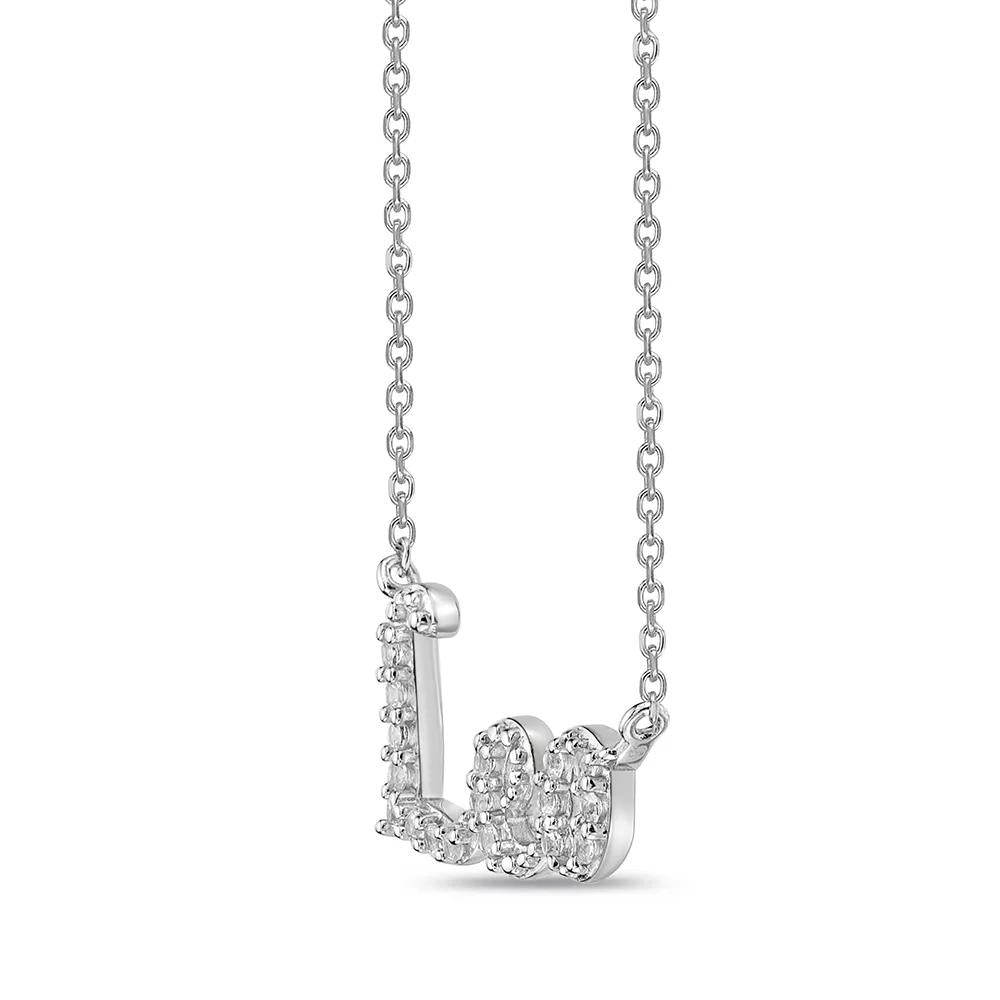 Leo Lab Created White Sapphire Necklace .925 Sterling Silver Size 20"