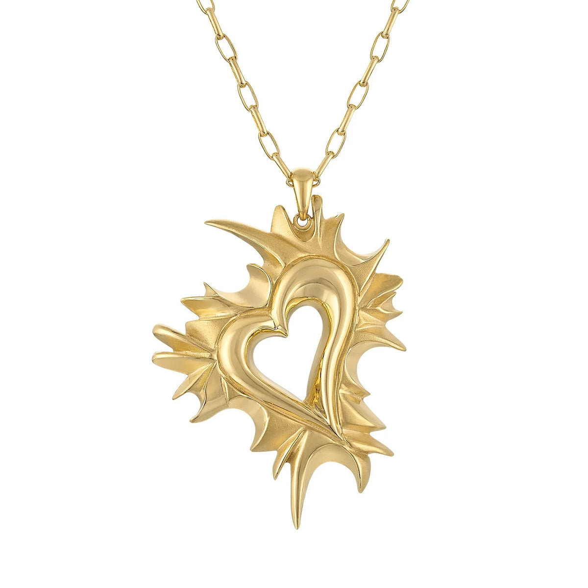 Amorette Sculptural 18K Gold Heart Pendant Necklace
