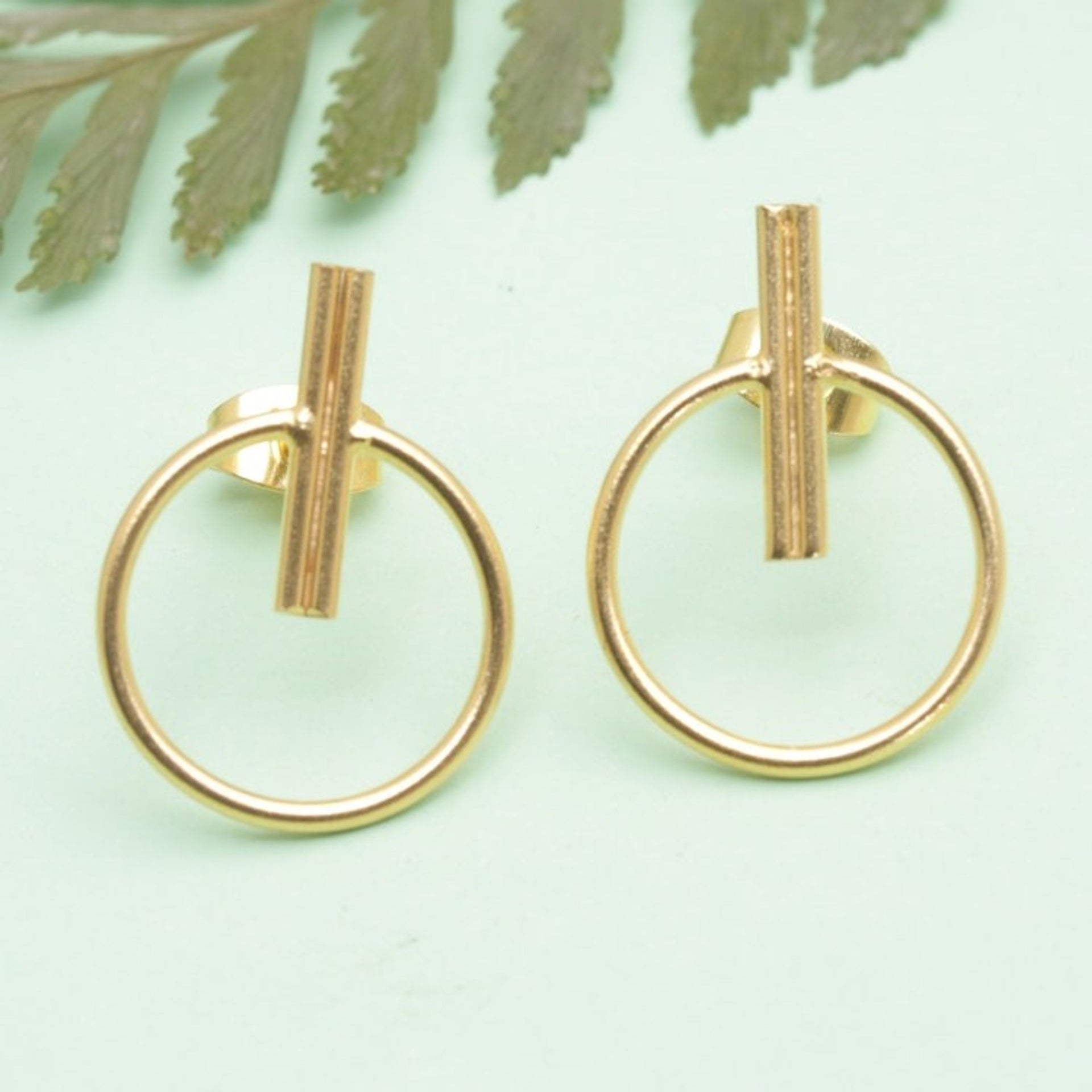 Abstract 18k Gold-Plated Brass Drop Earrings from Bali 'Ethereal Sweetness'