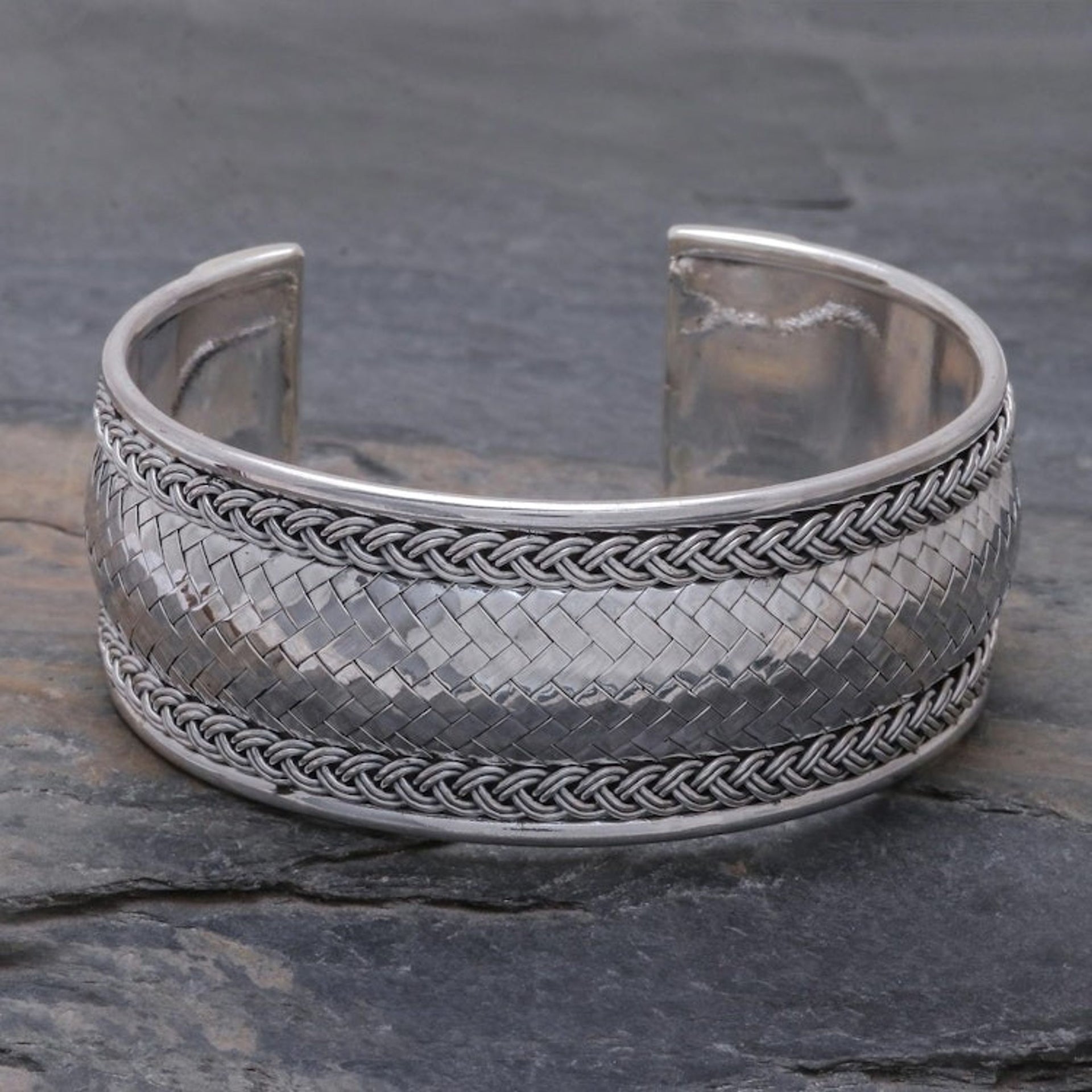 Sterling Silver Cuff Bracelet from Thailand 'Bright Journey'