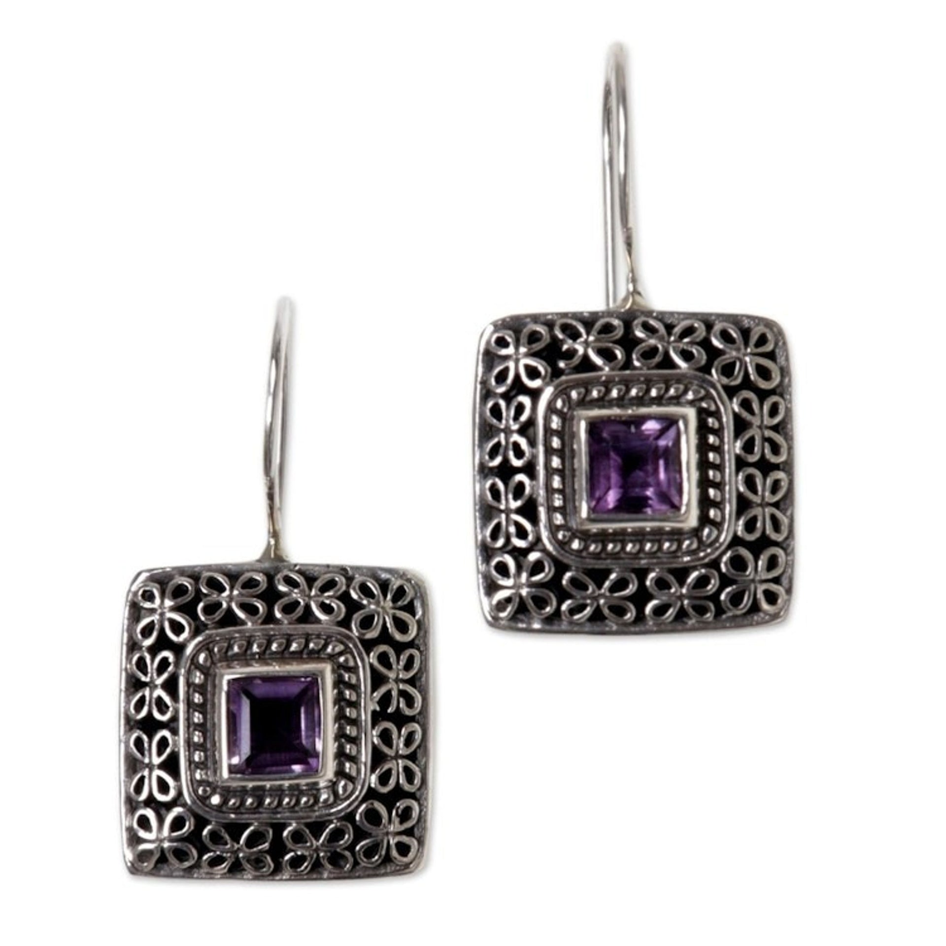 Amethyst drop earrings 'Adoration'