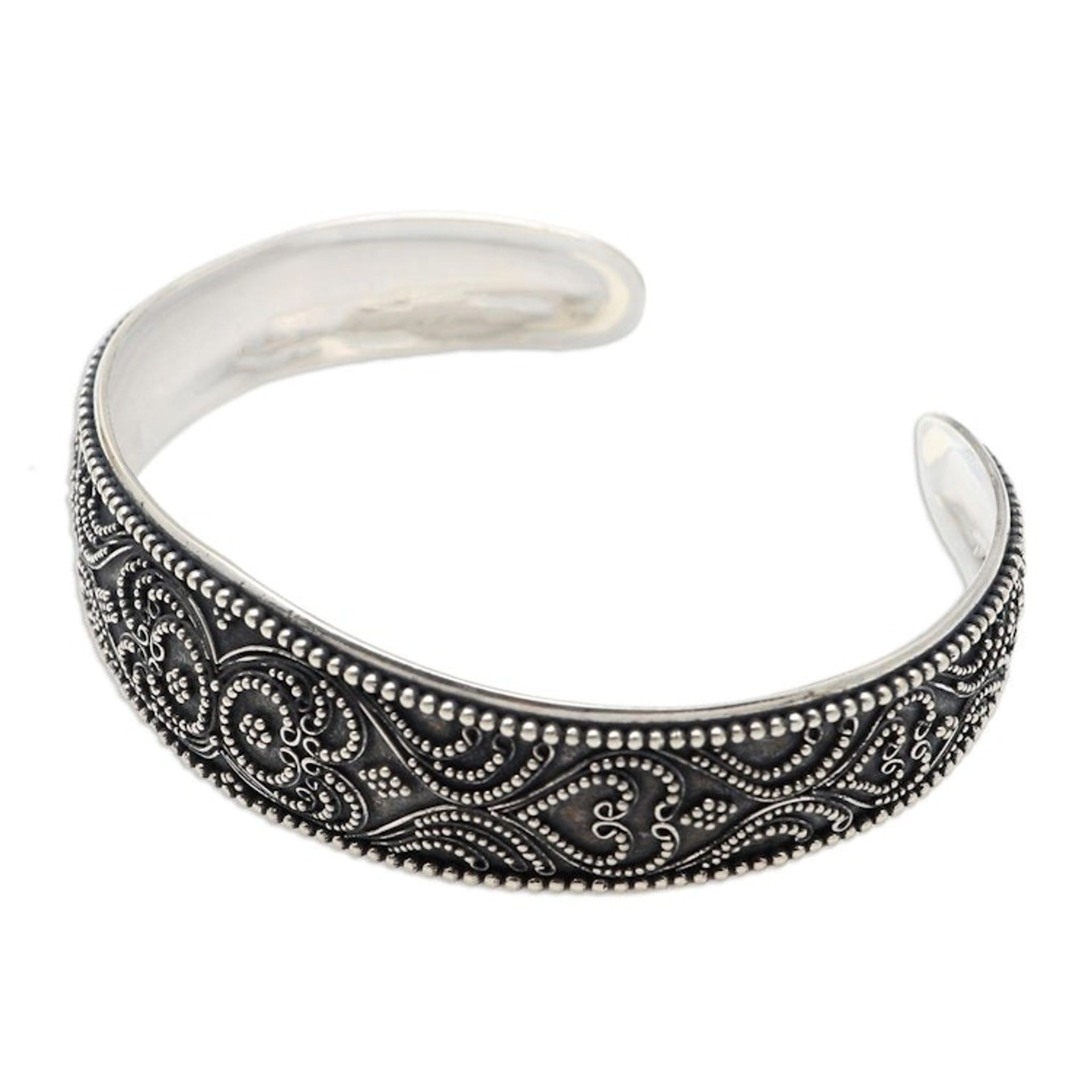 Artisan Crafted Sterling Silver Cuff Bracelet from Bali 'Decadent Dreams'