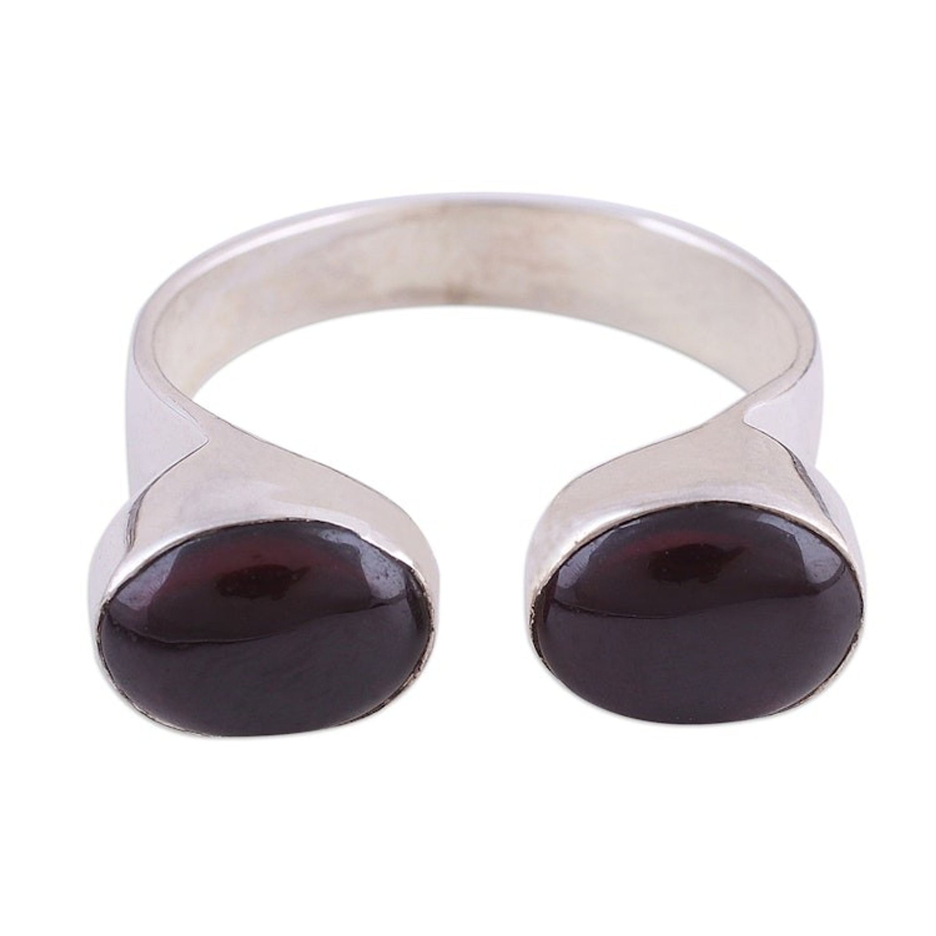 Oval Garnet and Sterling Silver Wrap Ring from India 'Red Appeal'