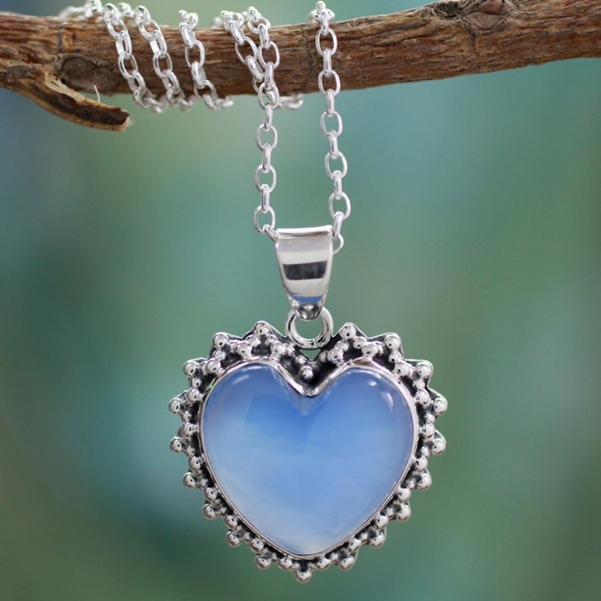 Sterling silver heart necklace 'Harmonious Heart'