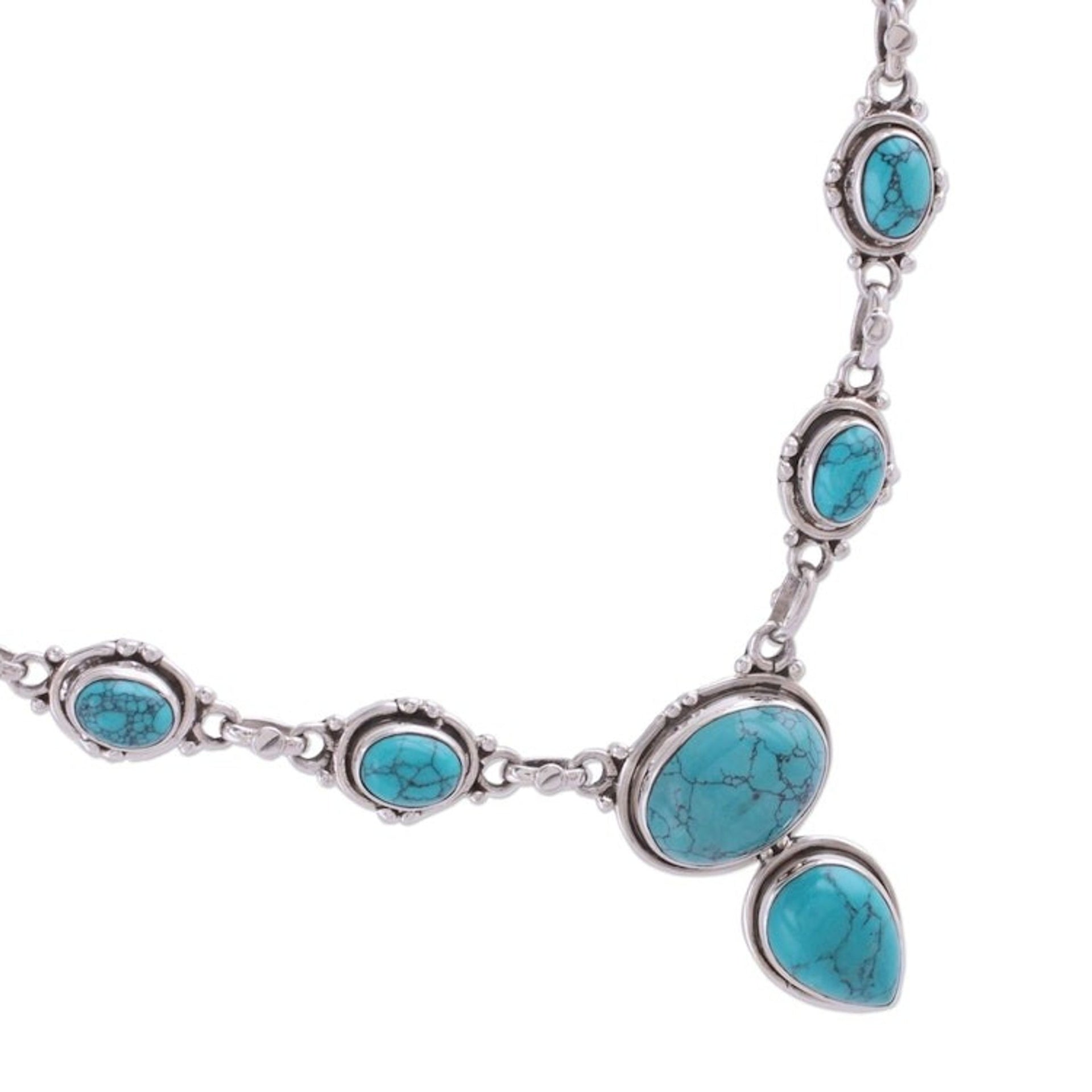Sterling Silver Y-necklace from Blue Stone Jewelry 'Sky Dream'