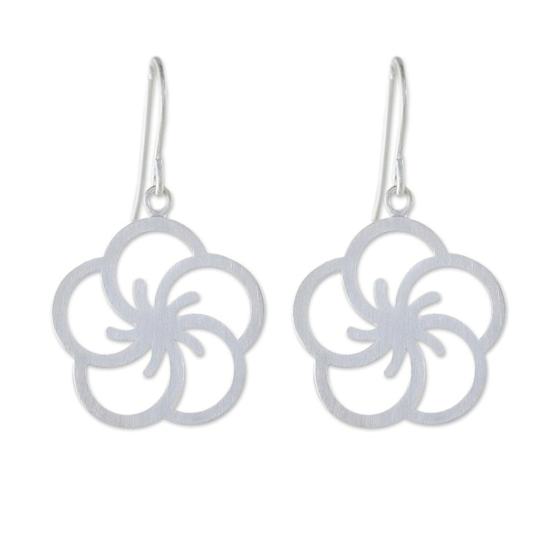 Floral Sterling Silver Earrings 'Cherry Blossom'