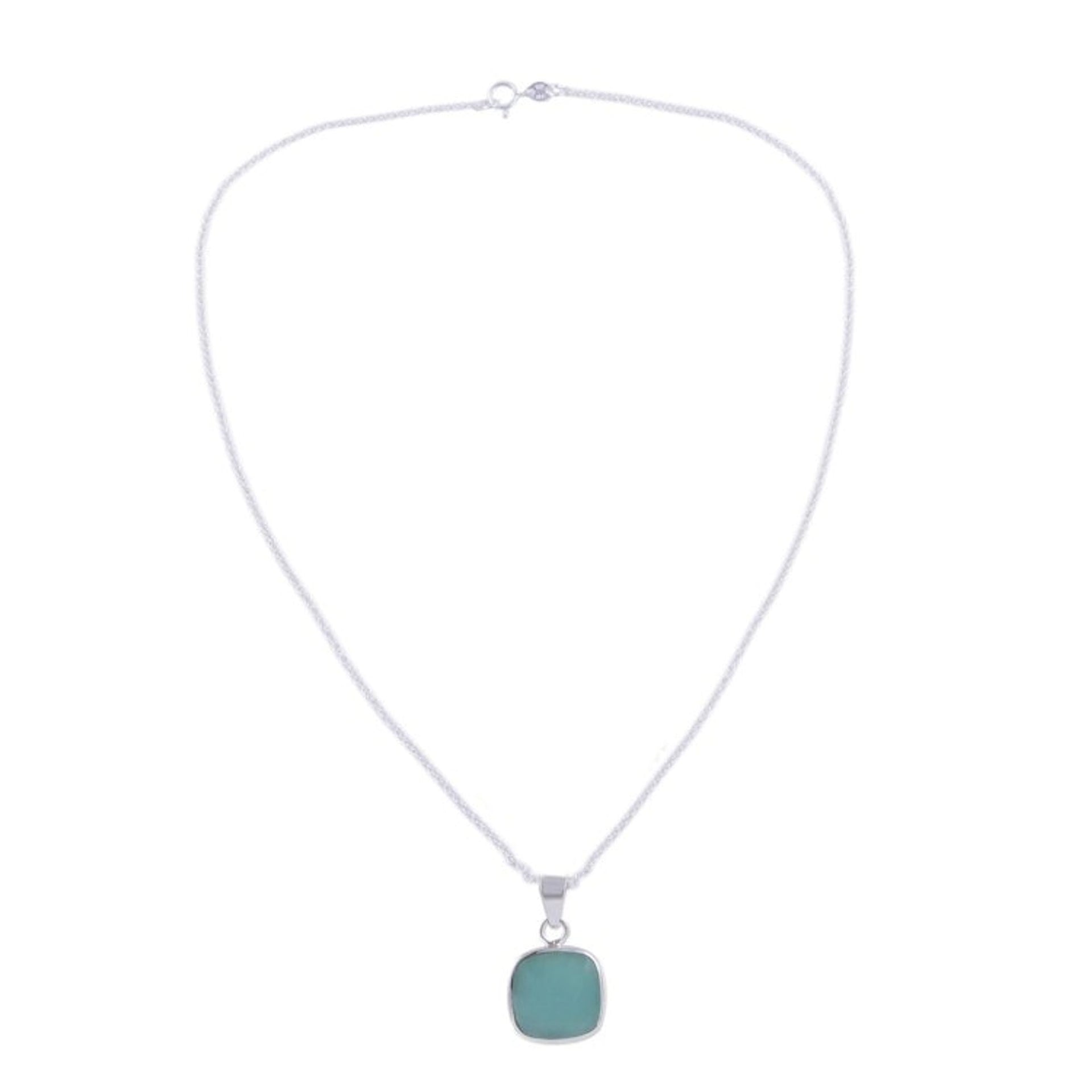 Handcrafted Andean Sterling Silver Necklace with Opal 'Window'