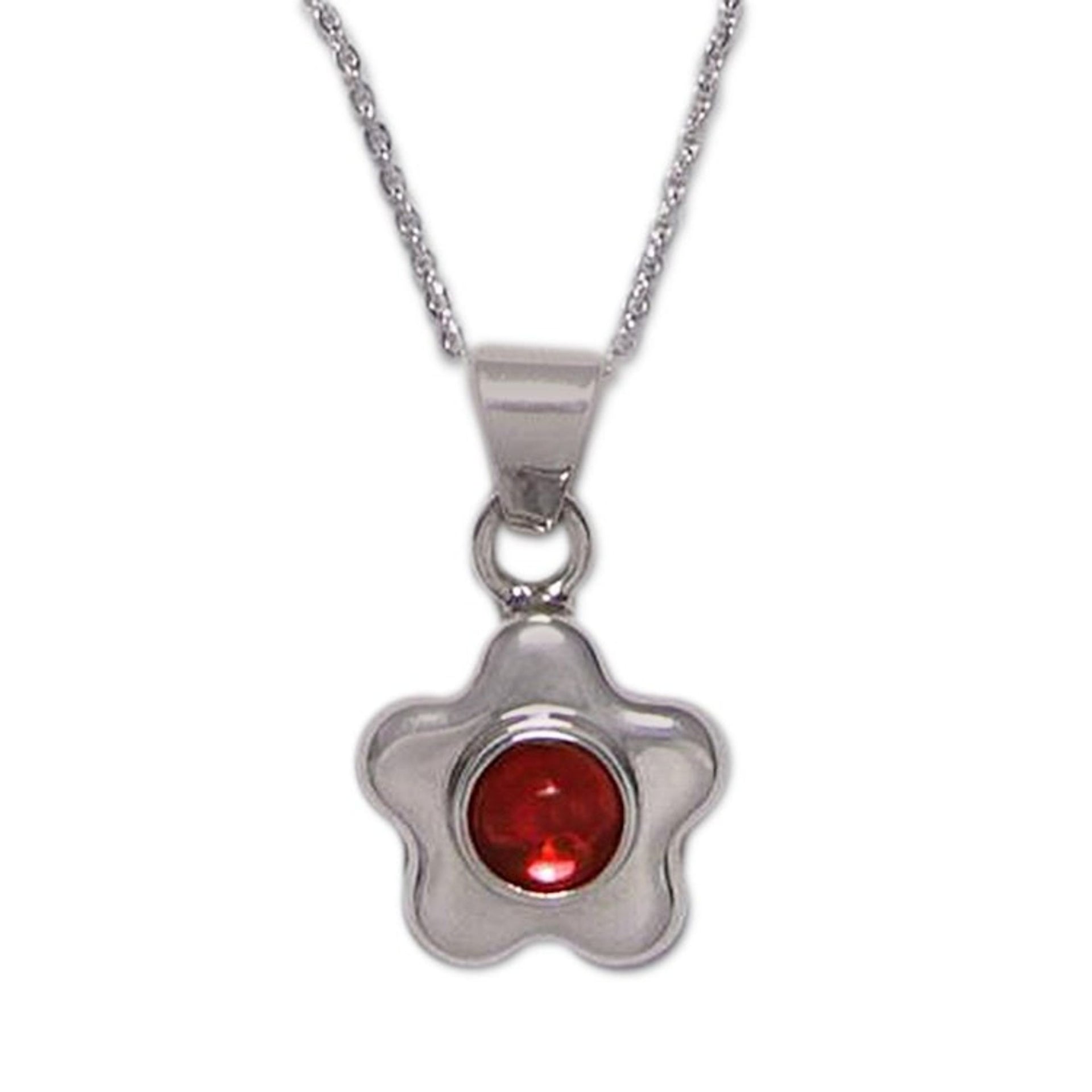 Garnet flower necklace 'Aztec Daisy'