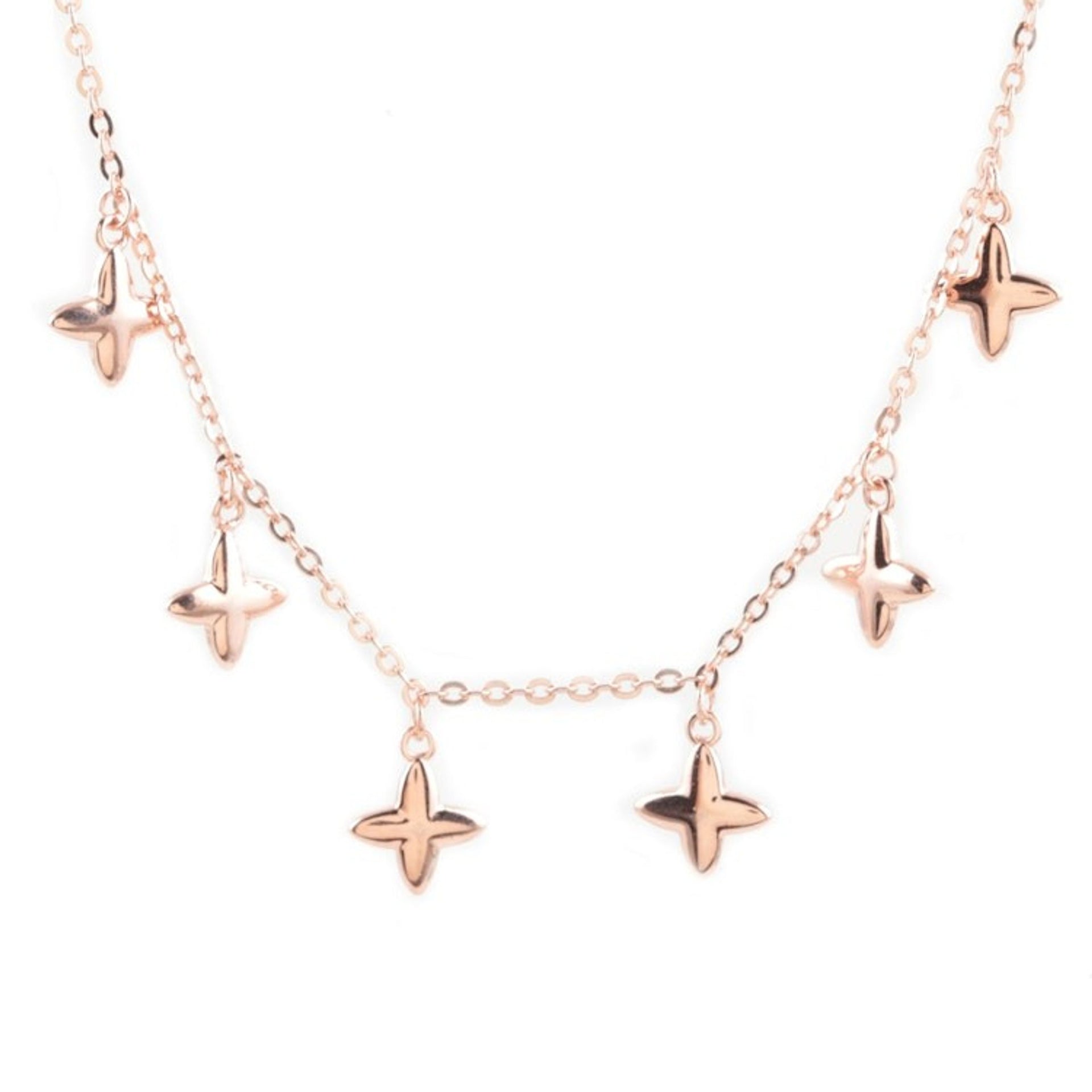 Handcrafted Rose Gold-Plated Pendant Necklace 'Pink Starlet'