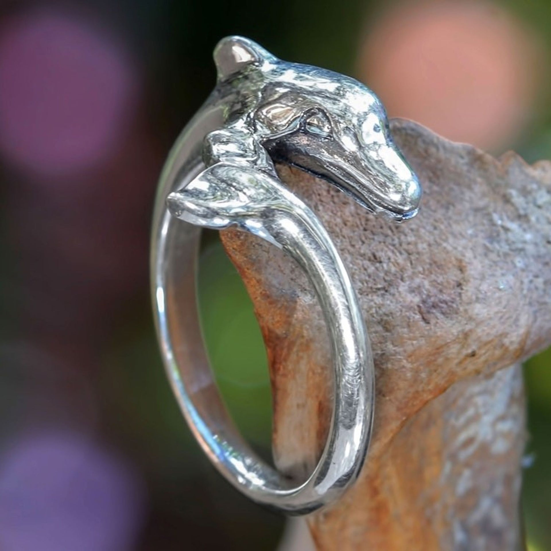 Sterling Silver Dolphin Ring with High Polished Finish 'Lovely Dolphin'