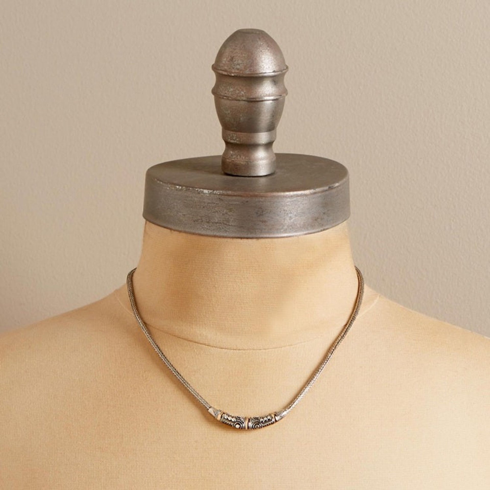 Sterling Silver and 18k Gold Accent Naga Necklace 'Celuk Celebration'