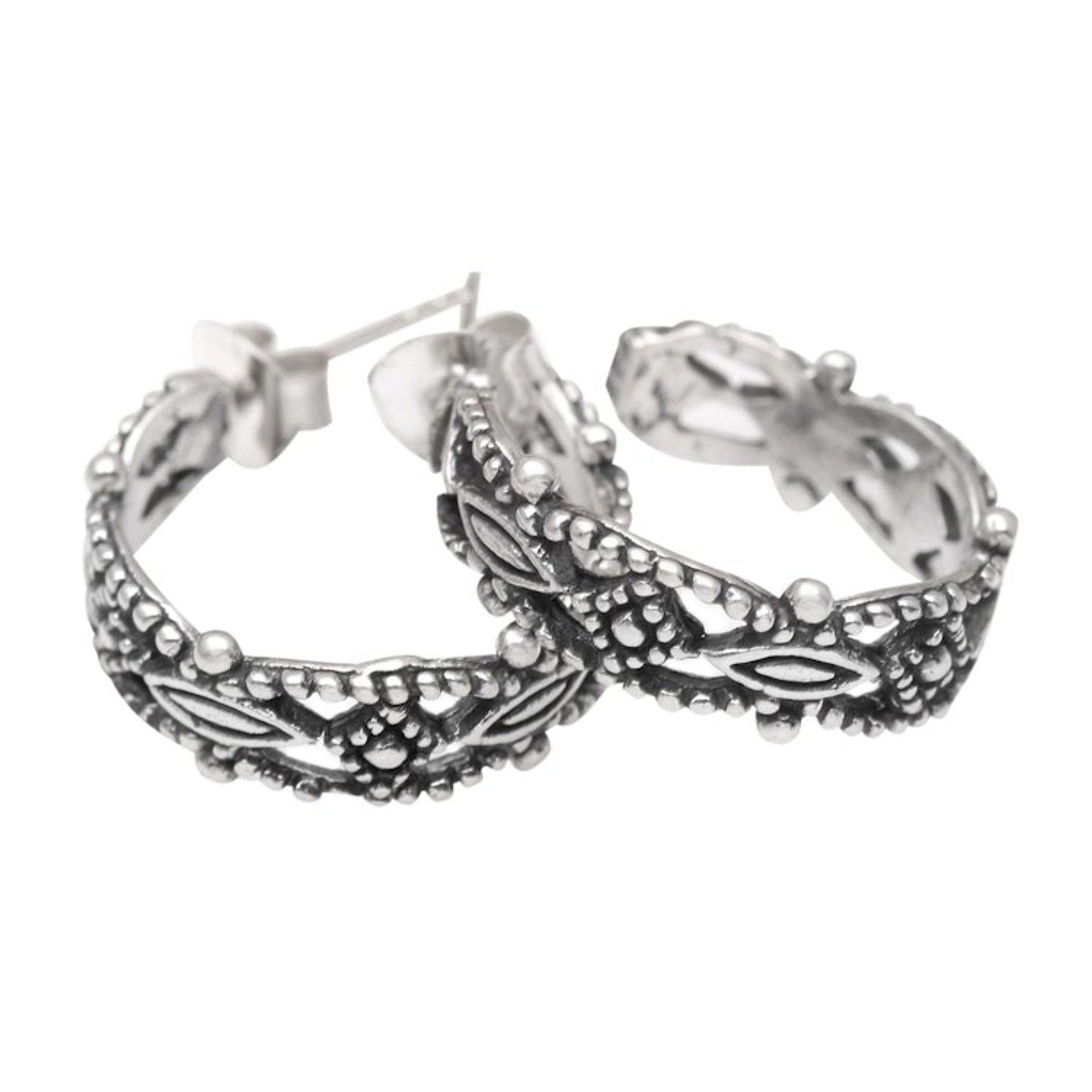 Handcrafted Sterling Half-Hoop Earrings 'Scene Stealer'