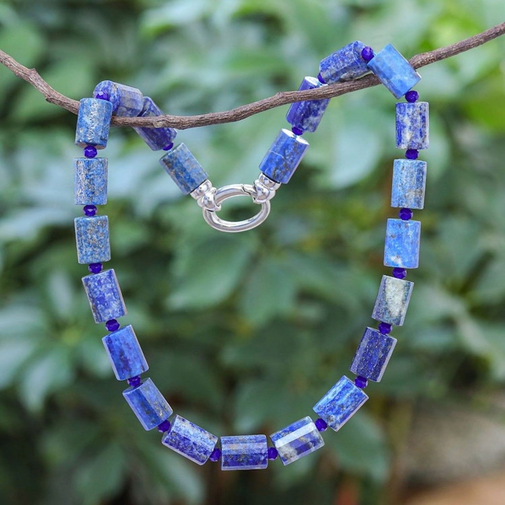 Artisan Crafted Lapis Lazuli Necklace 'Blue on Blue'