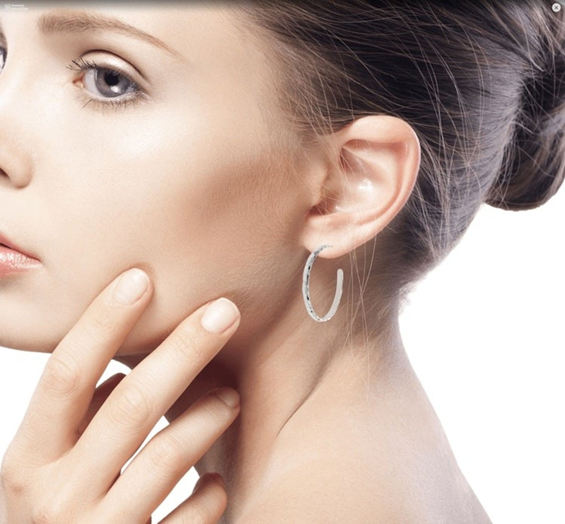 Hand Crafted Sterling Silver Half Hoop Earrings from Bali 'Mosaic in Sterling'