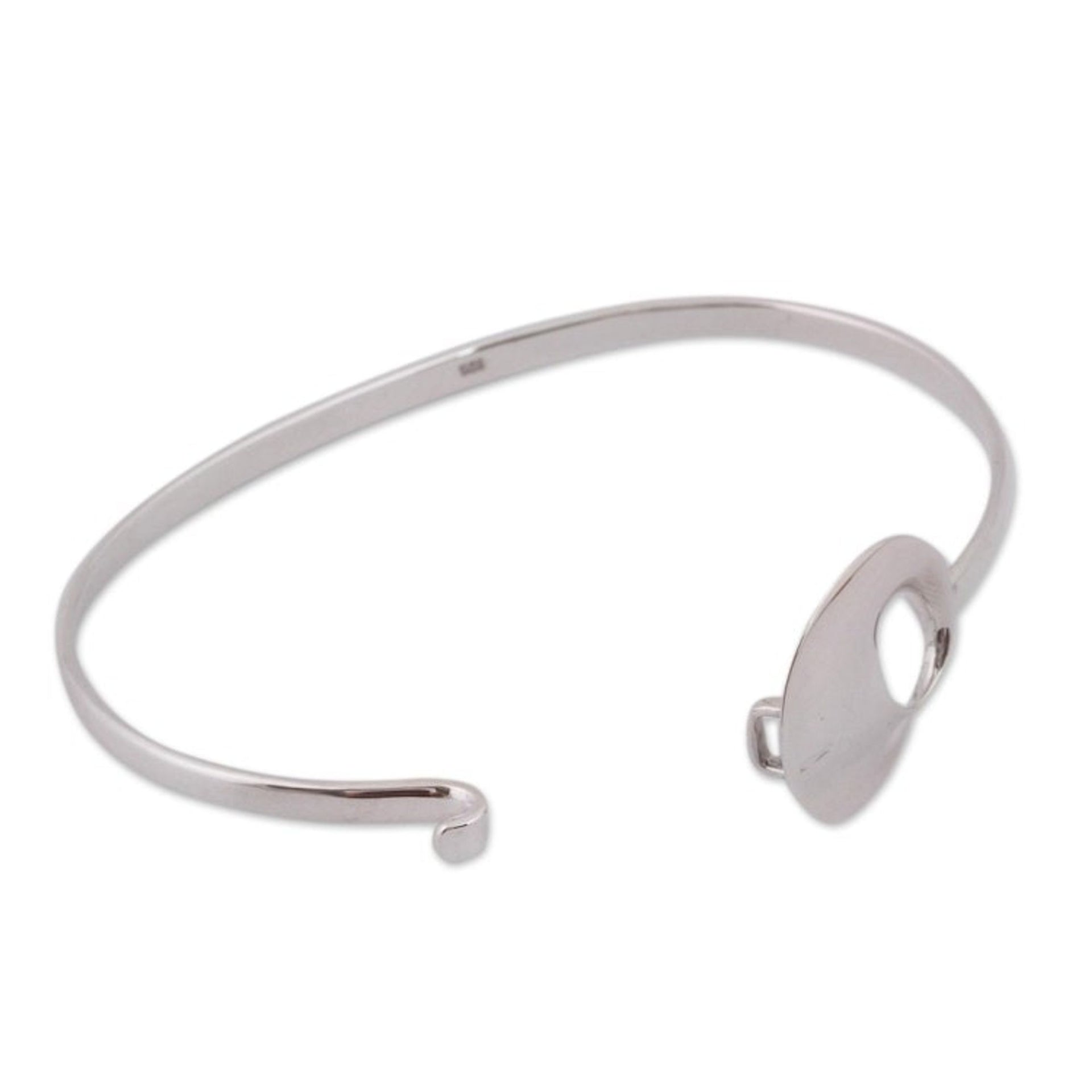 Modern Sterling Silver Pendant Bracelet from Mexico 'Modern Orbit'